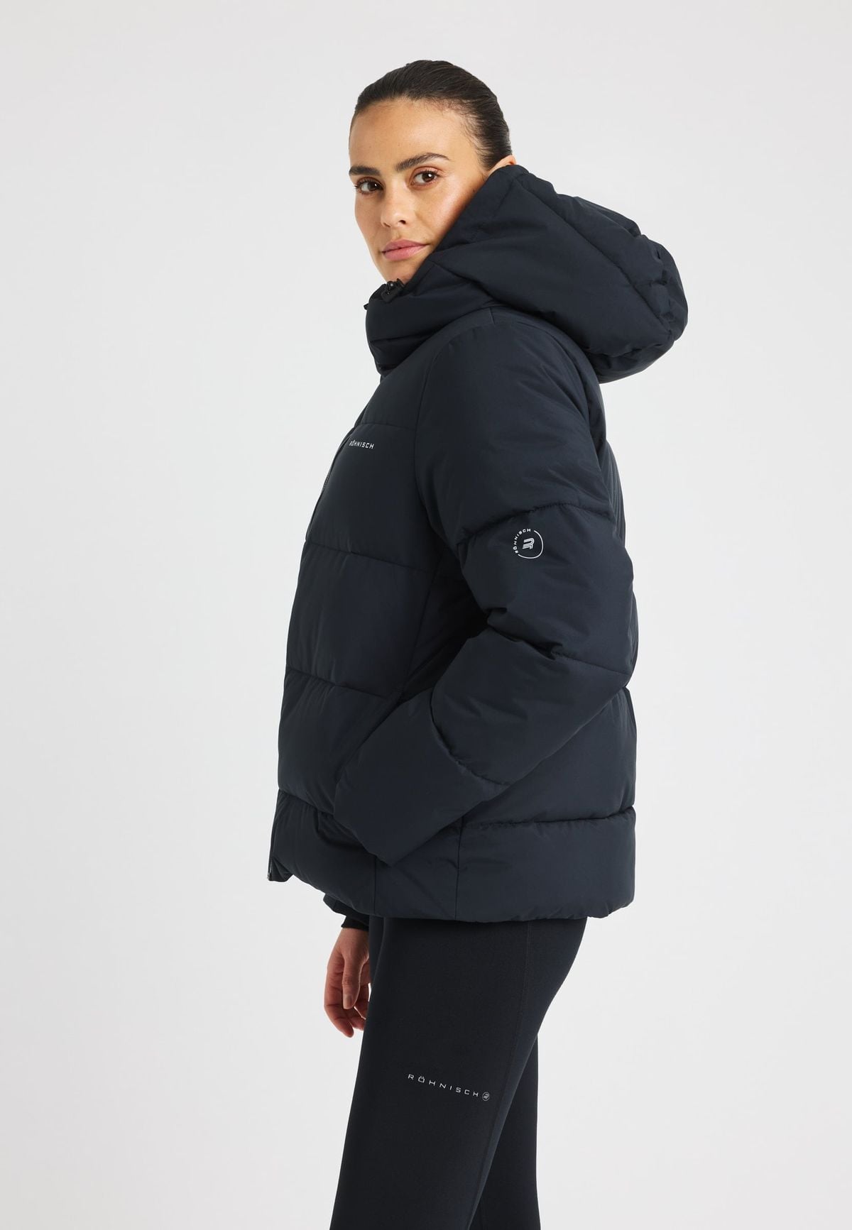 Short Puffer Jacket, Black