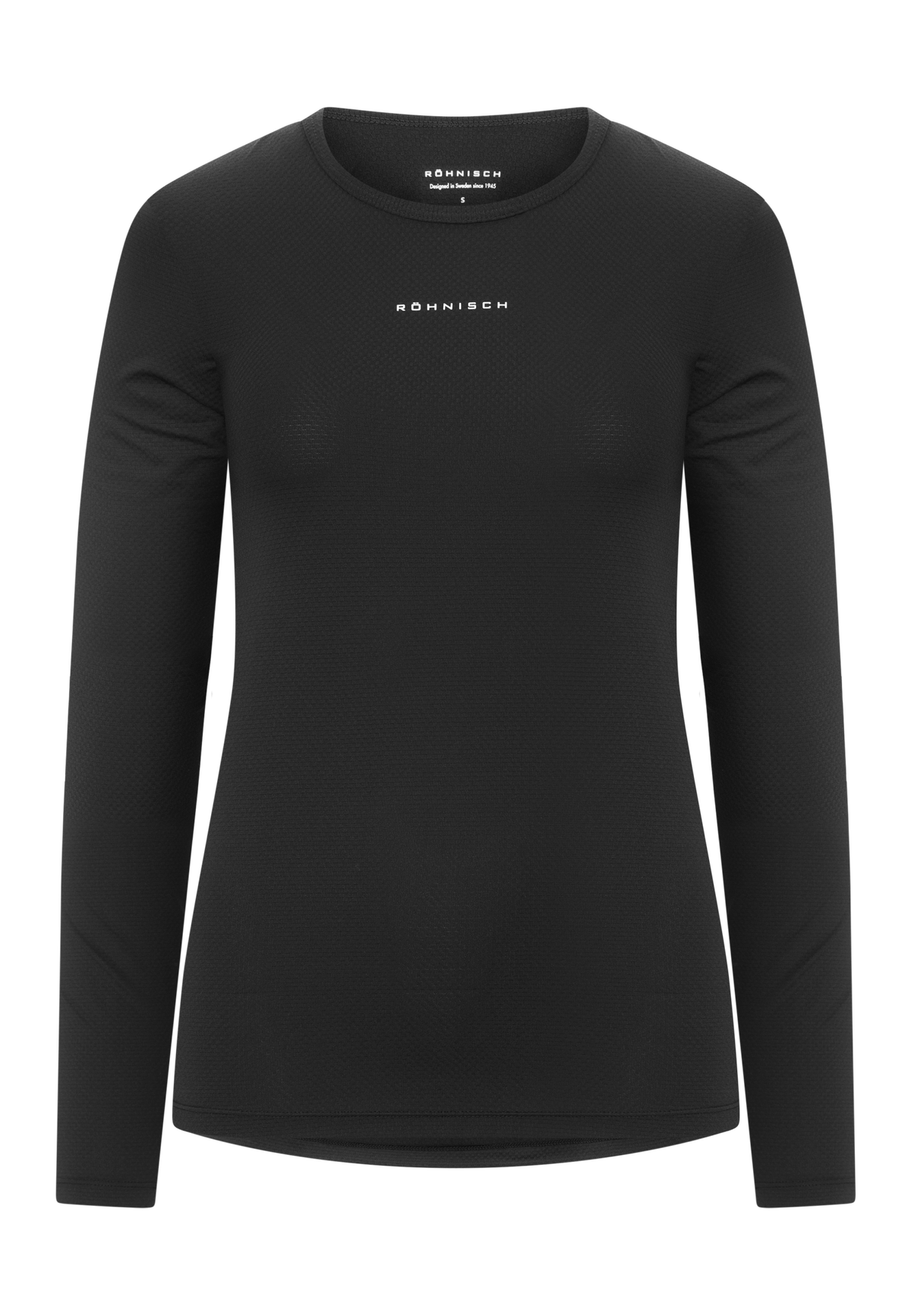 Jacquard Long Sleeve Top, Black