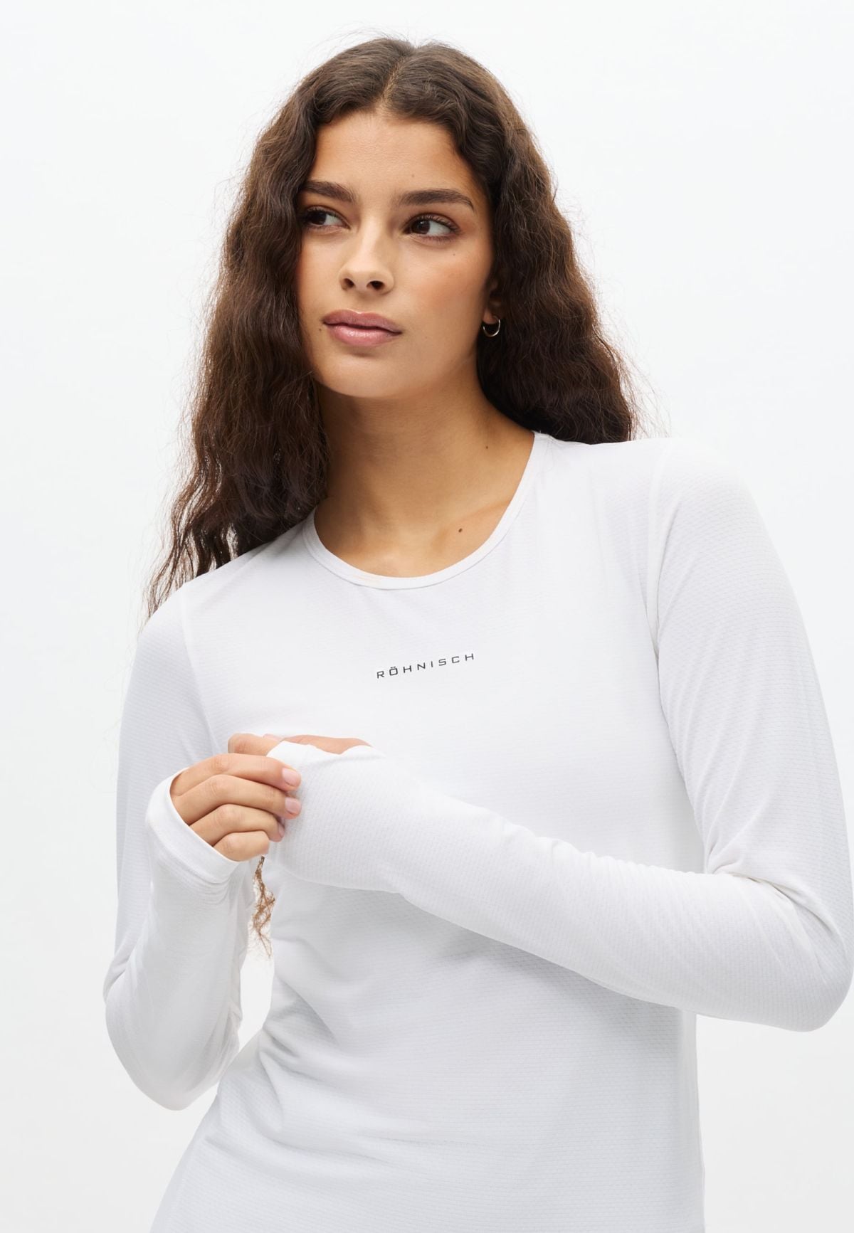 Jacquard Long Sleeve Top, White