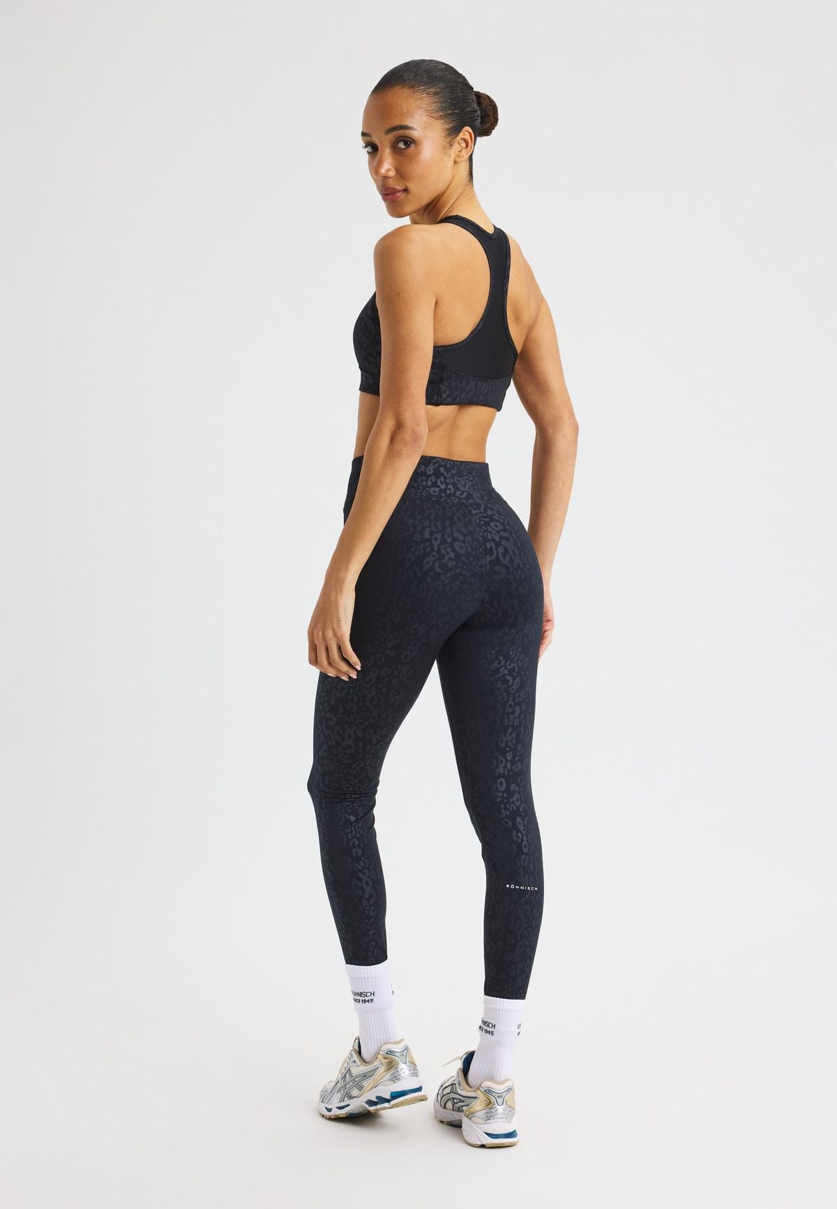 Leo Emboss High Waist Tights, Leo Emboss Black