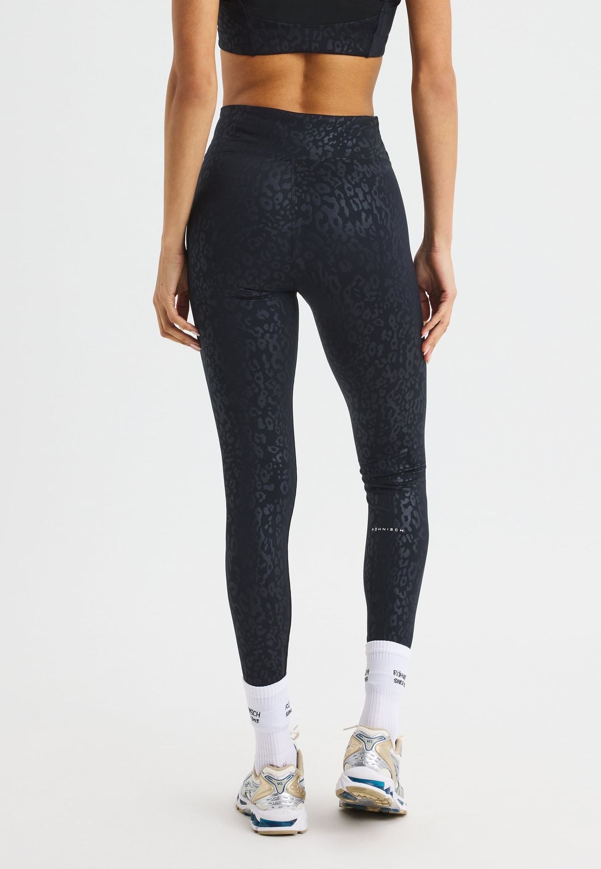 Leo Emboss High Waist Tights, Leo Emboss Black