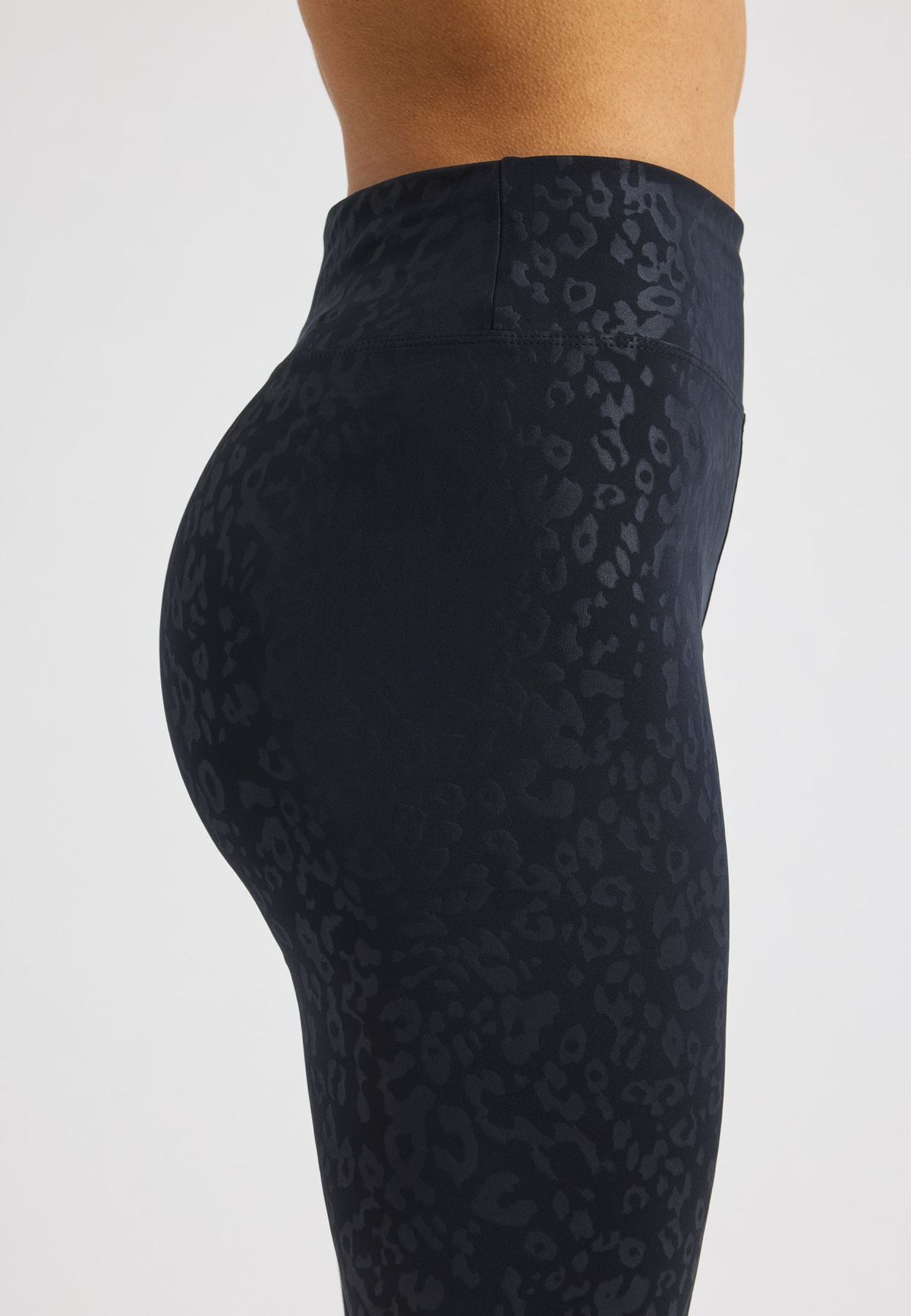 Leo Emboss High Waist Tights, Leo Emboss Black
