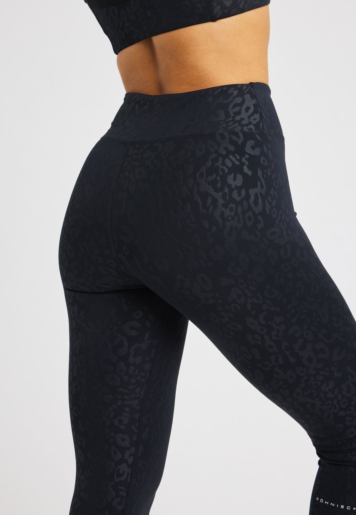 Leo Emboss High Waist Tights, Leo Emboss Black