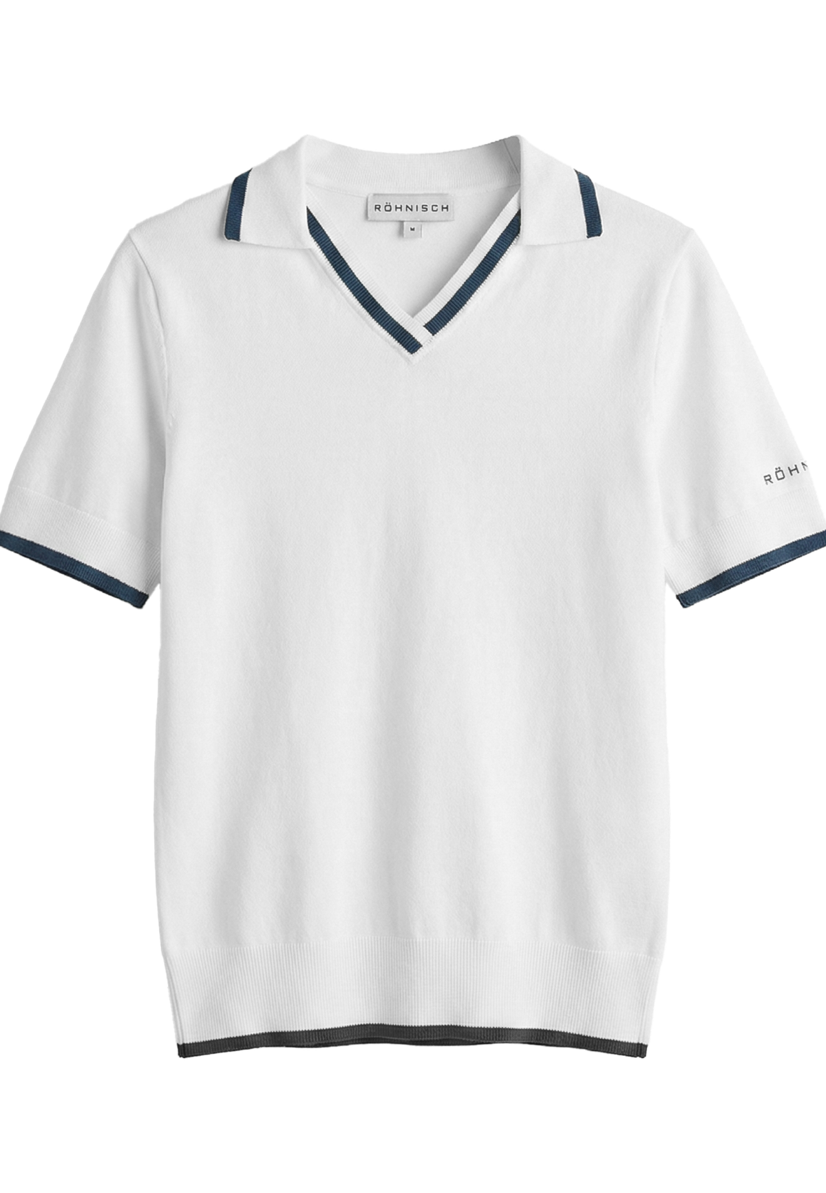 Swing Knitted Poloshirt, White/Navy