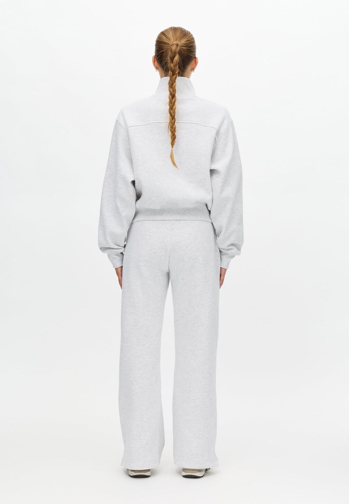 Base Sweat Half Zip, Light Grey Melange