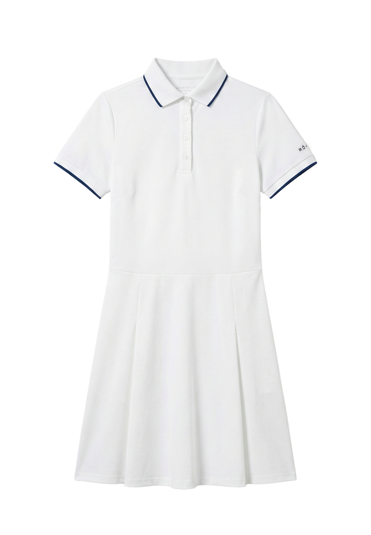 Miriam Dress, White/Navy