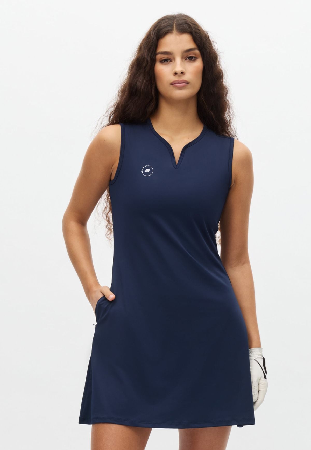 Mesh Motion Dress, Navy