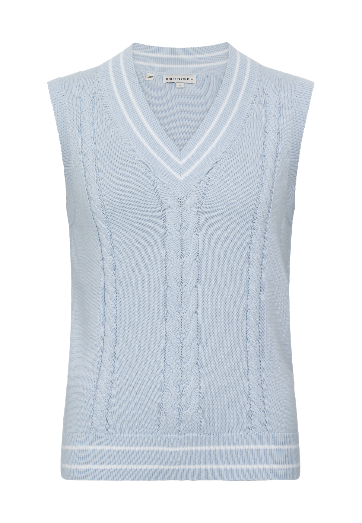Cotton Cable Vest, Skyway