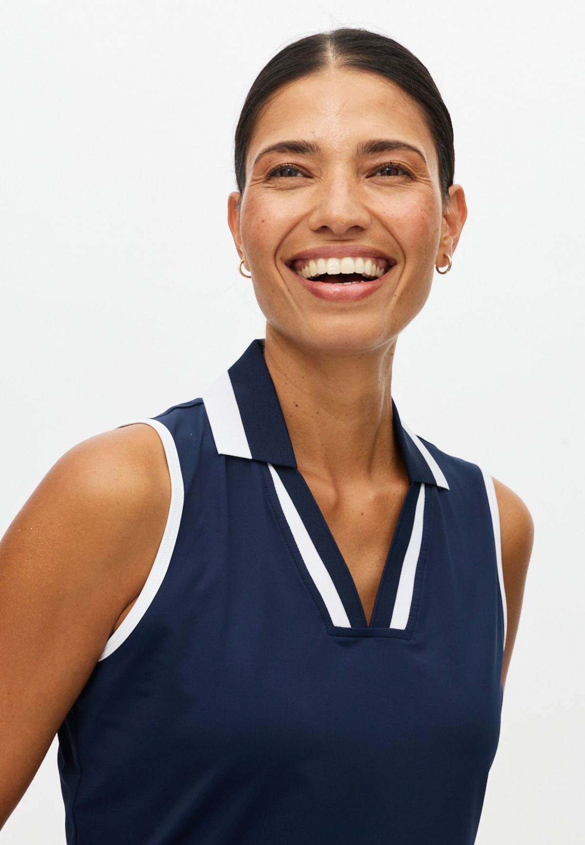 Essential Sleeveless Poloshirt, Navy