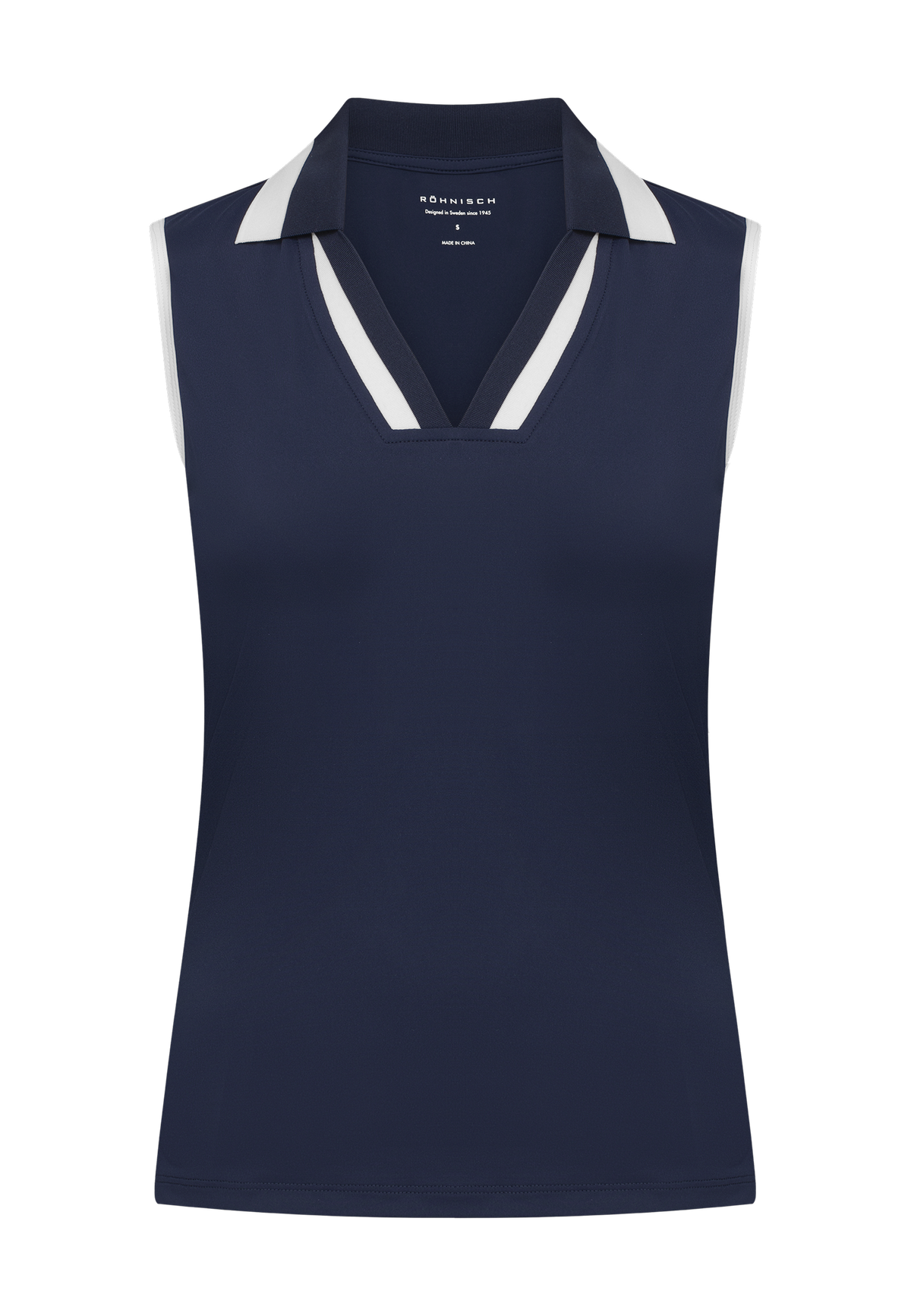 Essential Sleeveless Poloshirt, Navy