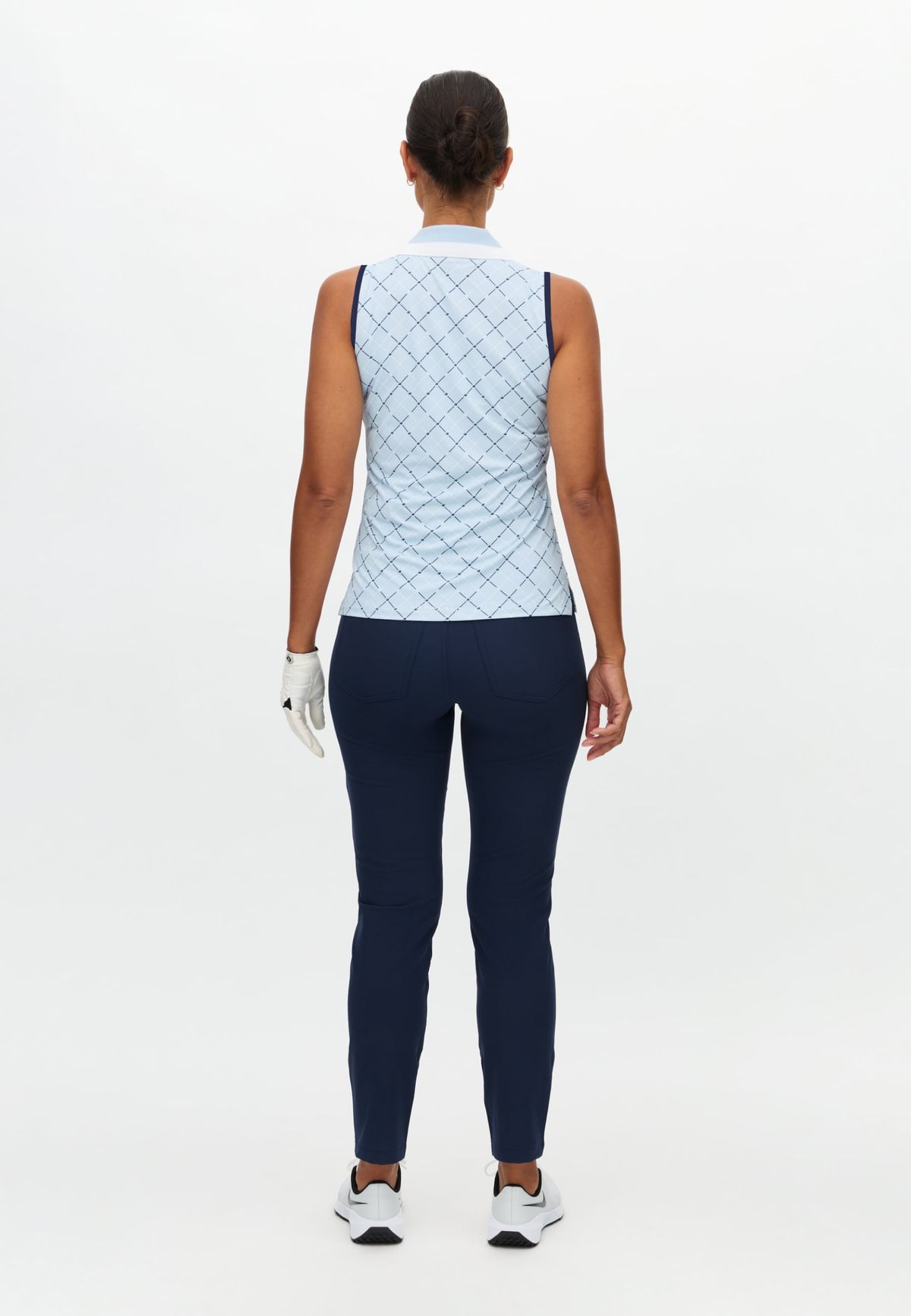Essential Sleeveless Poloshirt, Micro R Check Skyway