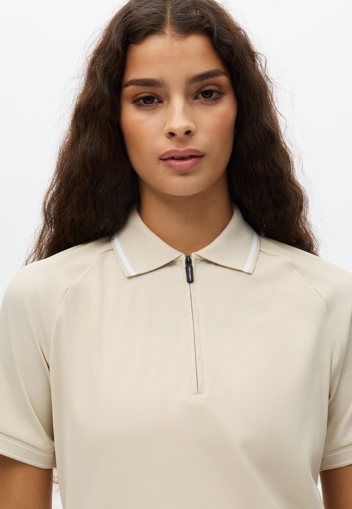 Rib Poloshirt, Oatmeal