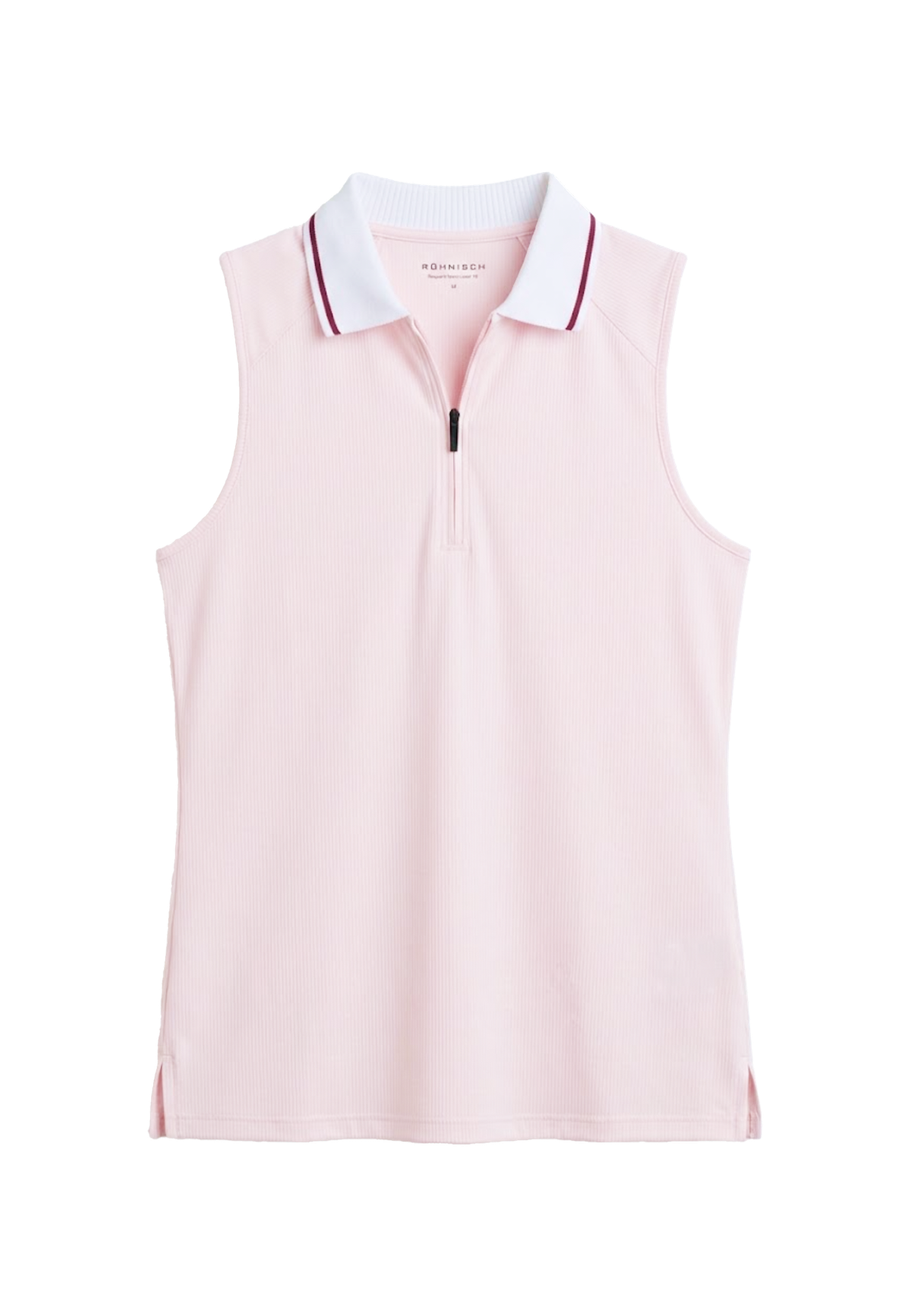 Rib Sleeveless Poloshirt, Cradle Pink