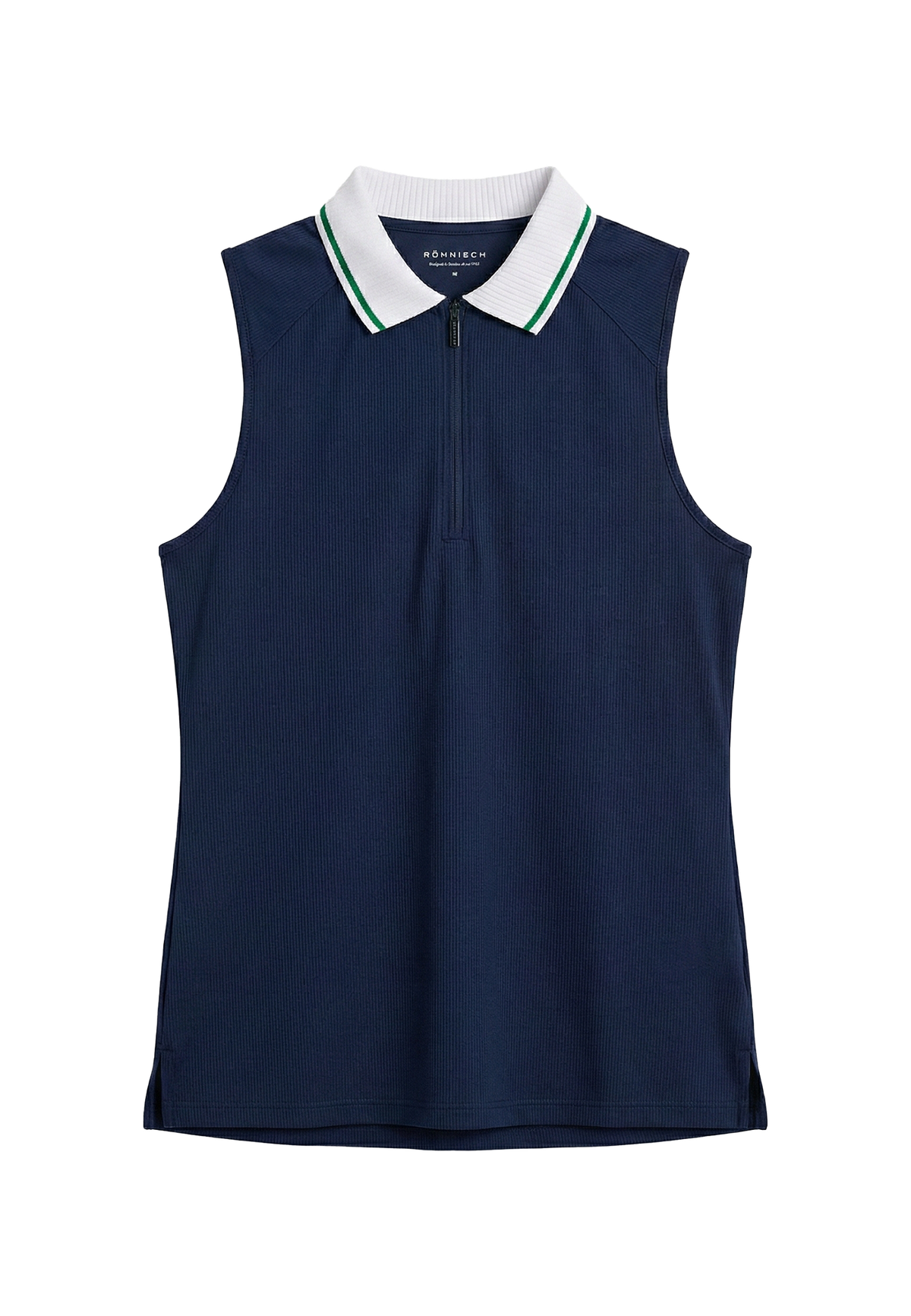 Rib Sleeveless Poloshirt, Navy