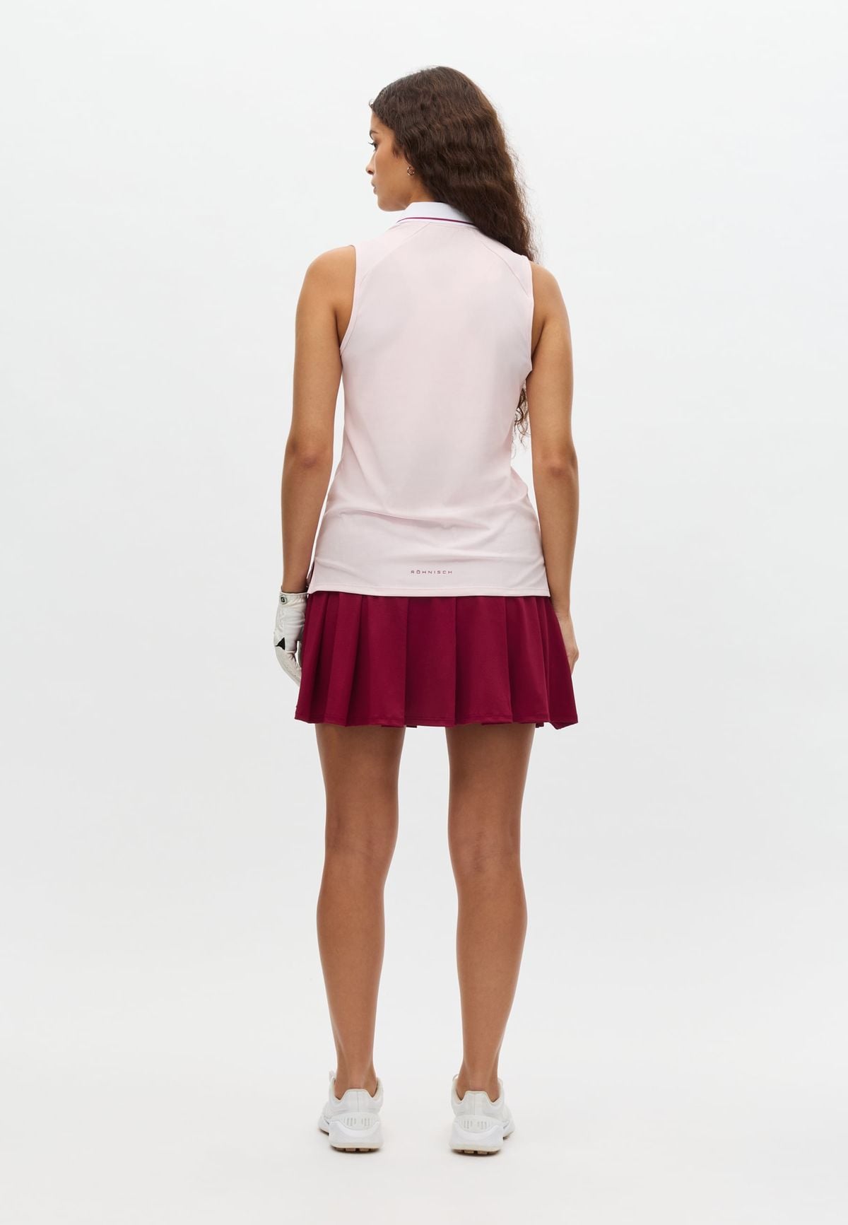 Rib Sleeveless Poloshirt, Cradle Pink