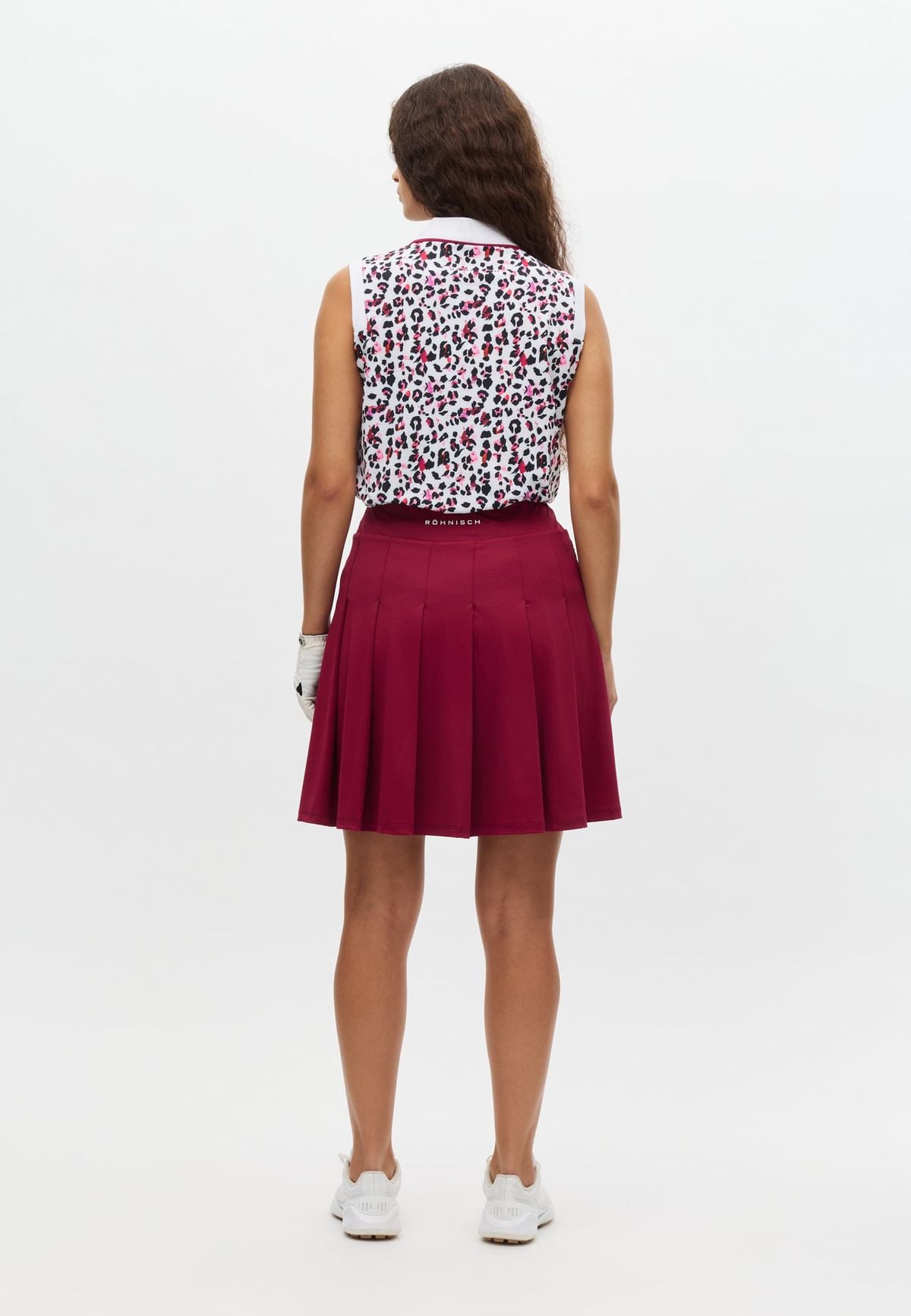 Nicky Pleated Long Skort, Beet Red