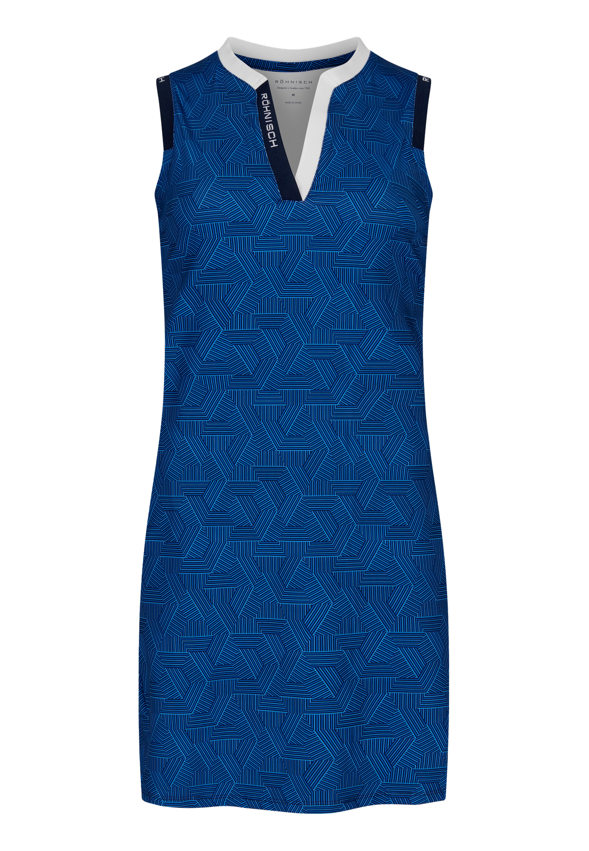 Abby Sleeveless Dress, Hexagon Blue