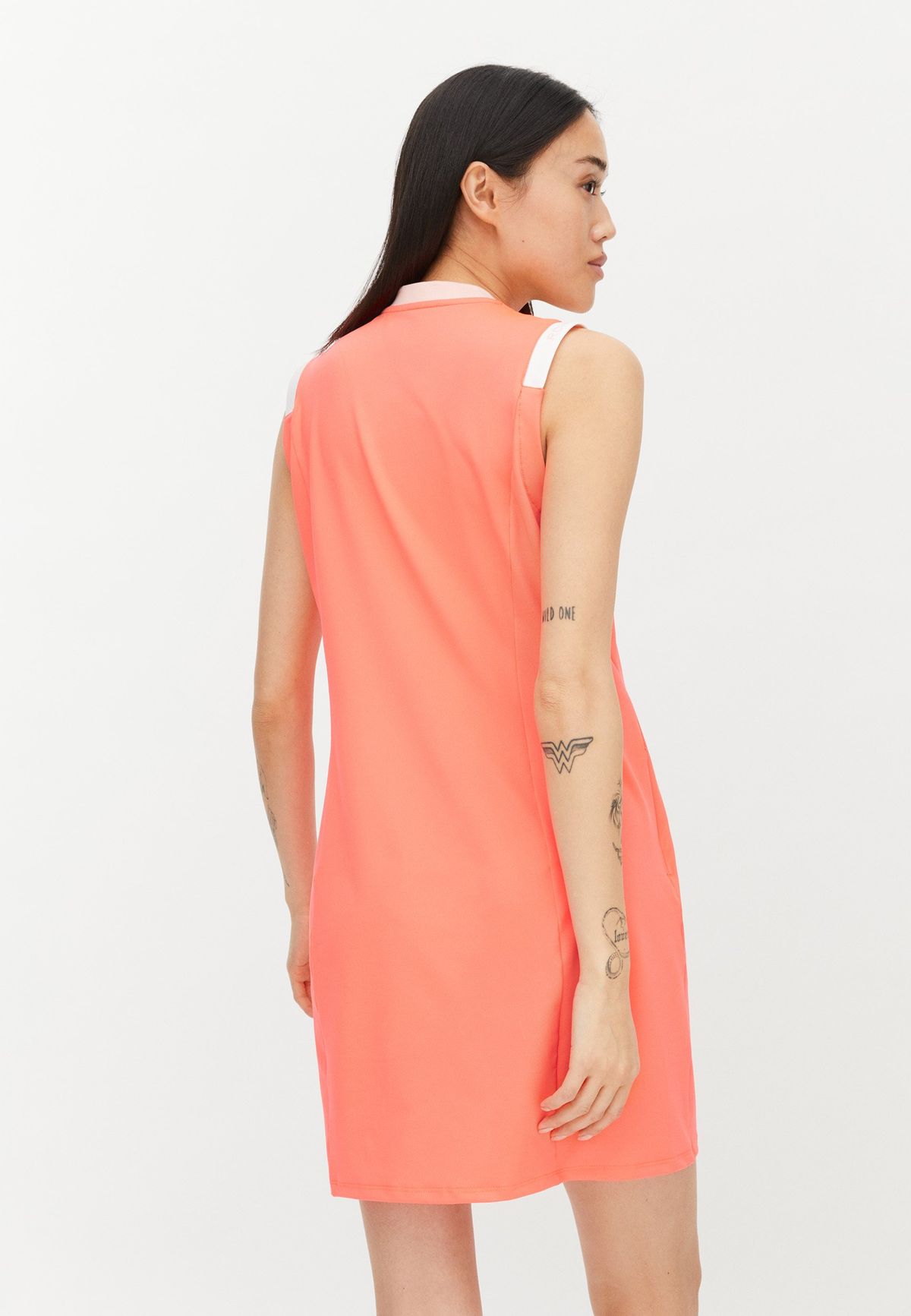 Abby Sleeveless Dress, Neon Pink