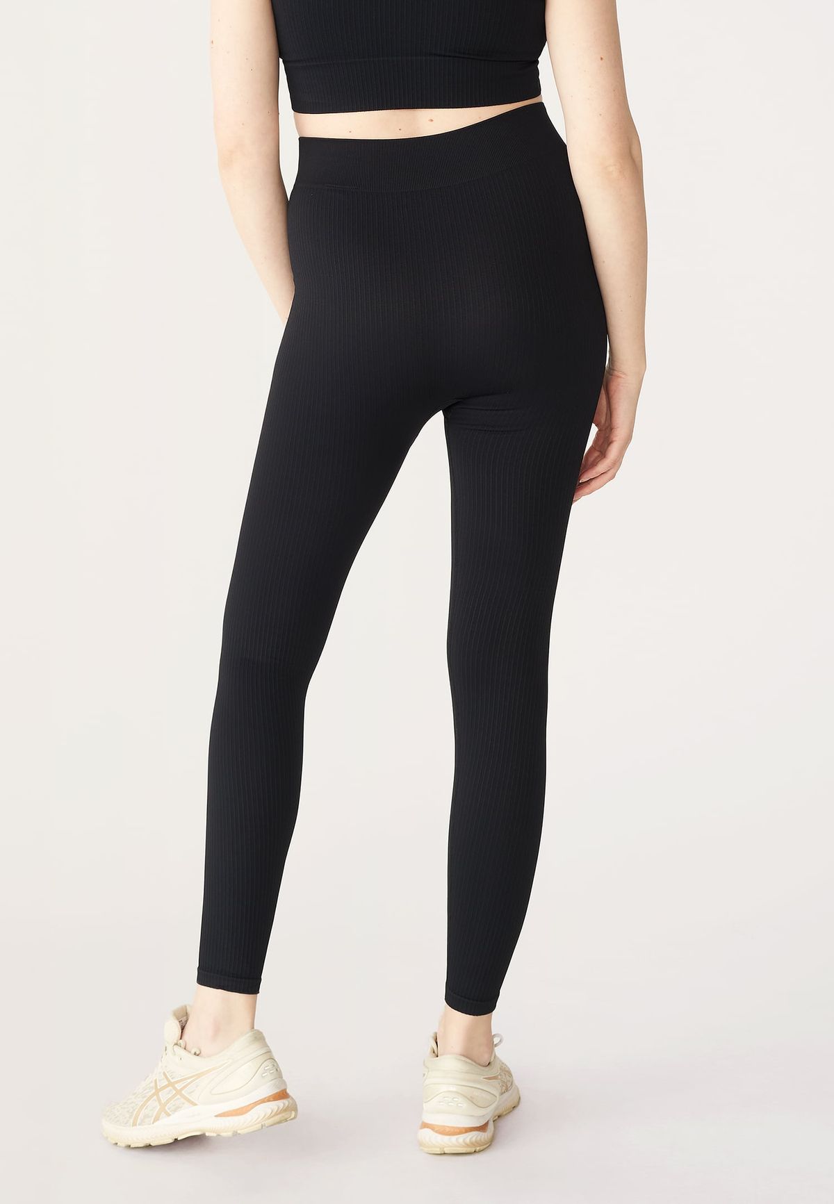 Maternity Seamless Rib Tights, Black