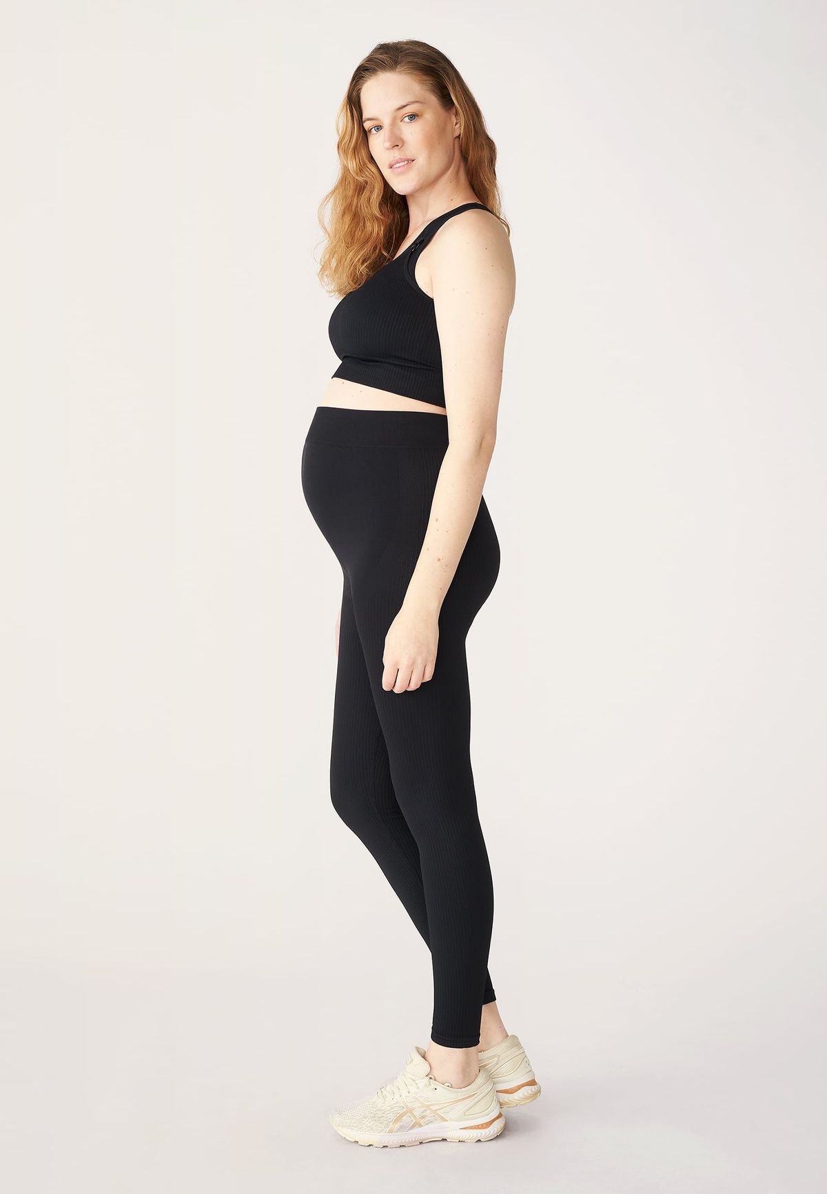 Maternity Seamless Rib Tights, Black