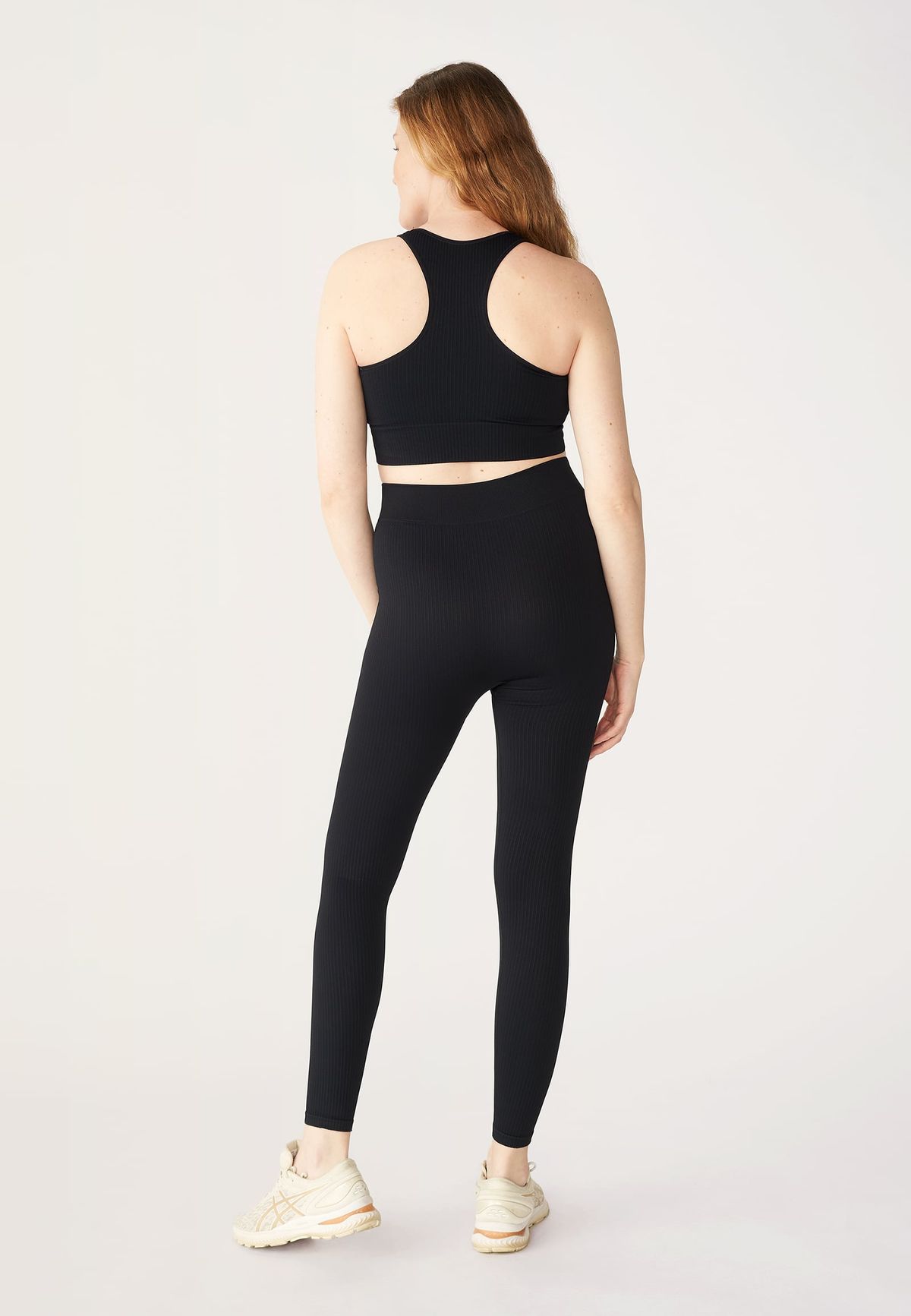 Maternity Seamless Rib Tights, Black