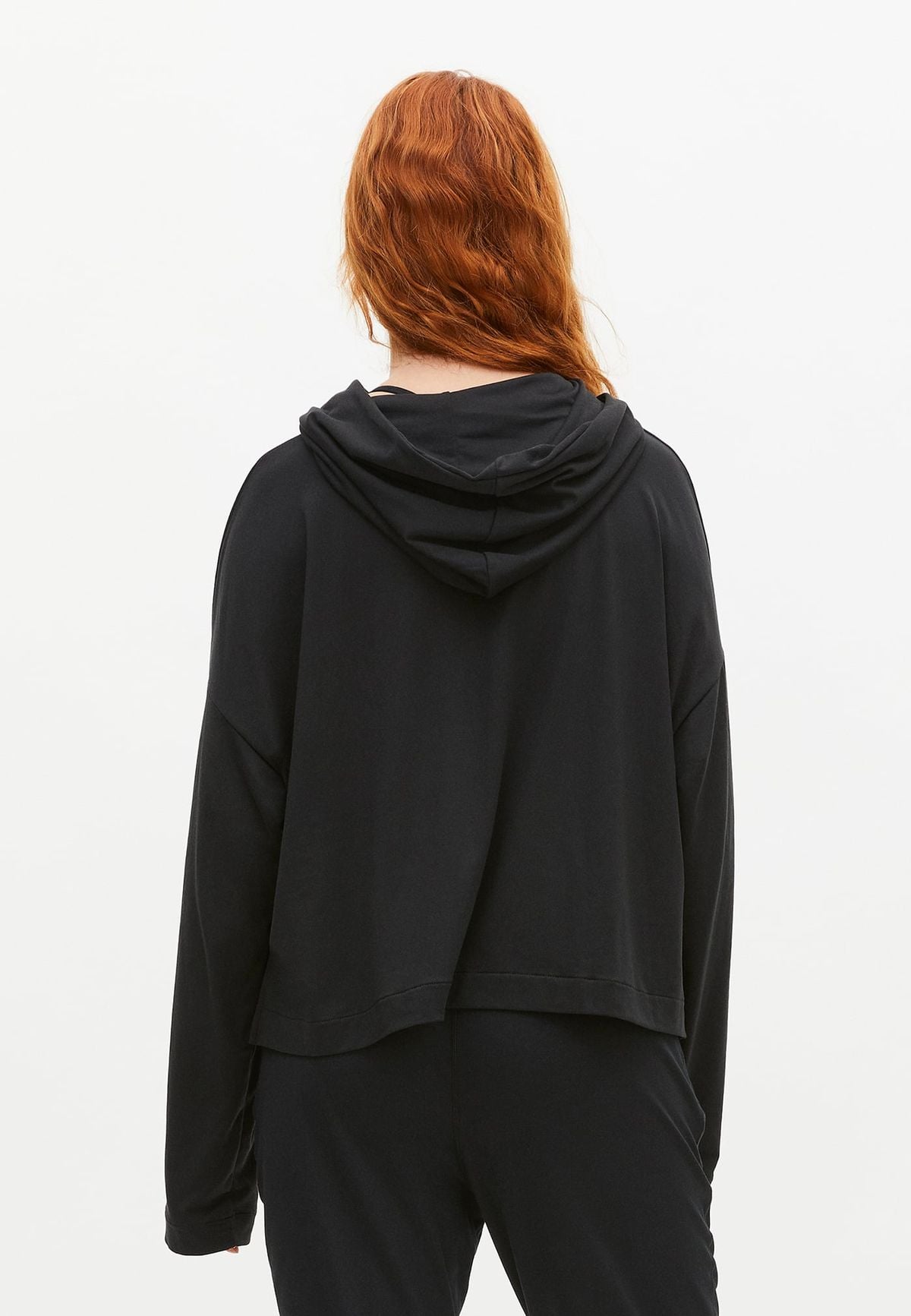Soft Cropped Hoodie, Black