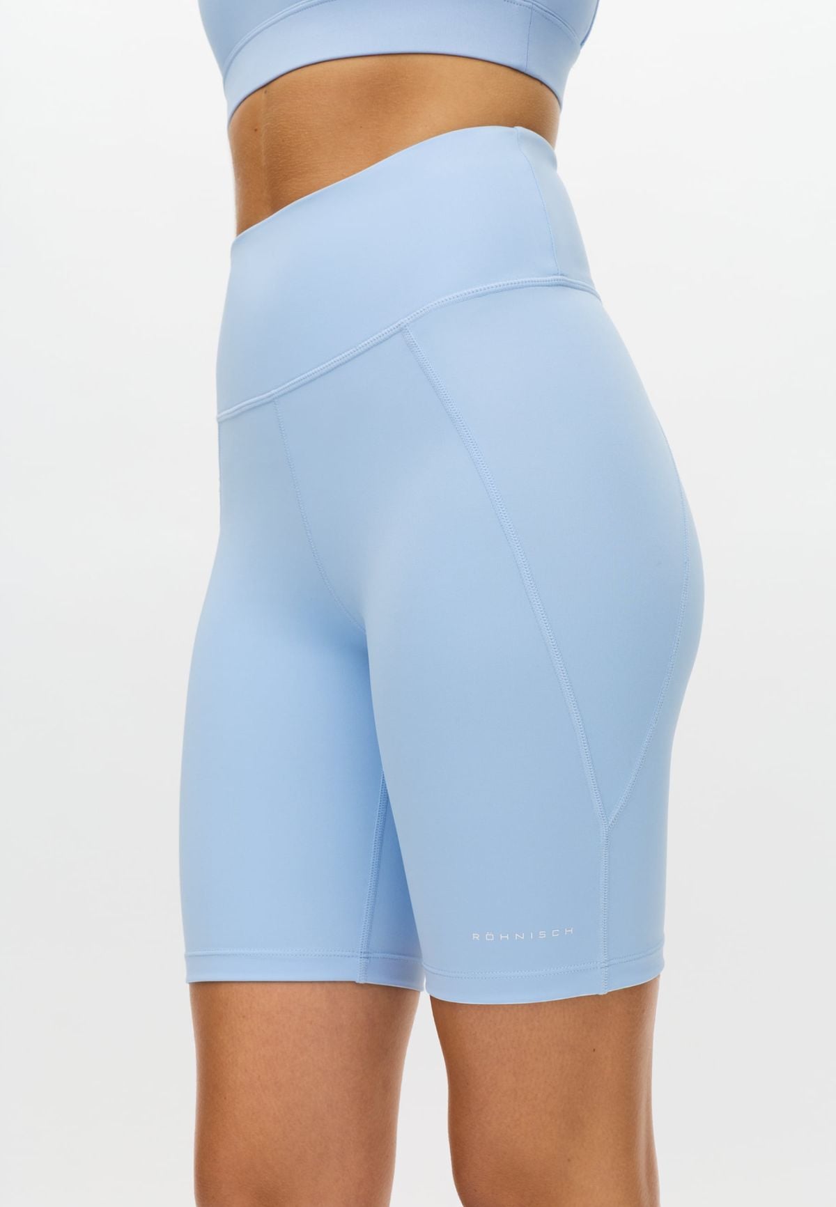 Flattering High Waist Bike Tights, Chambray Blue