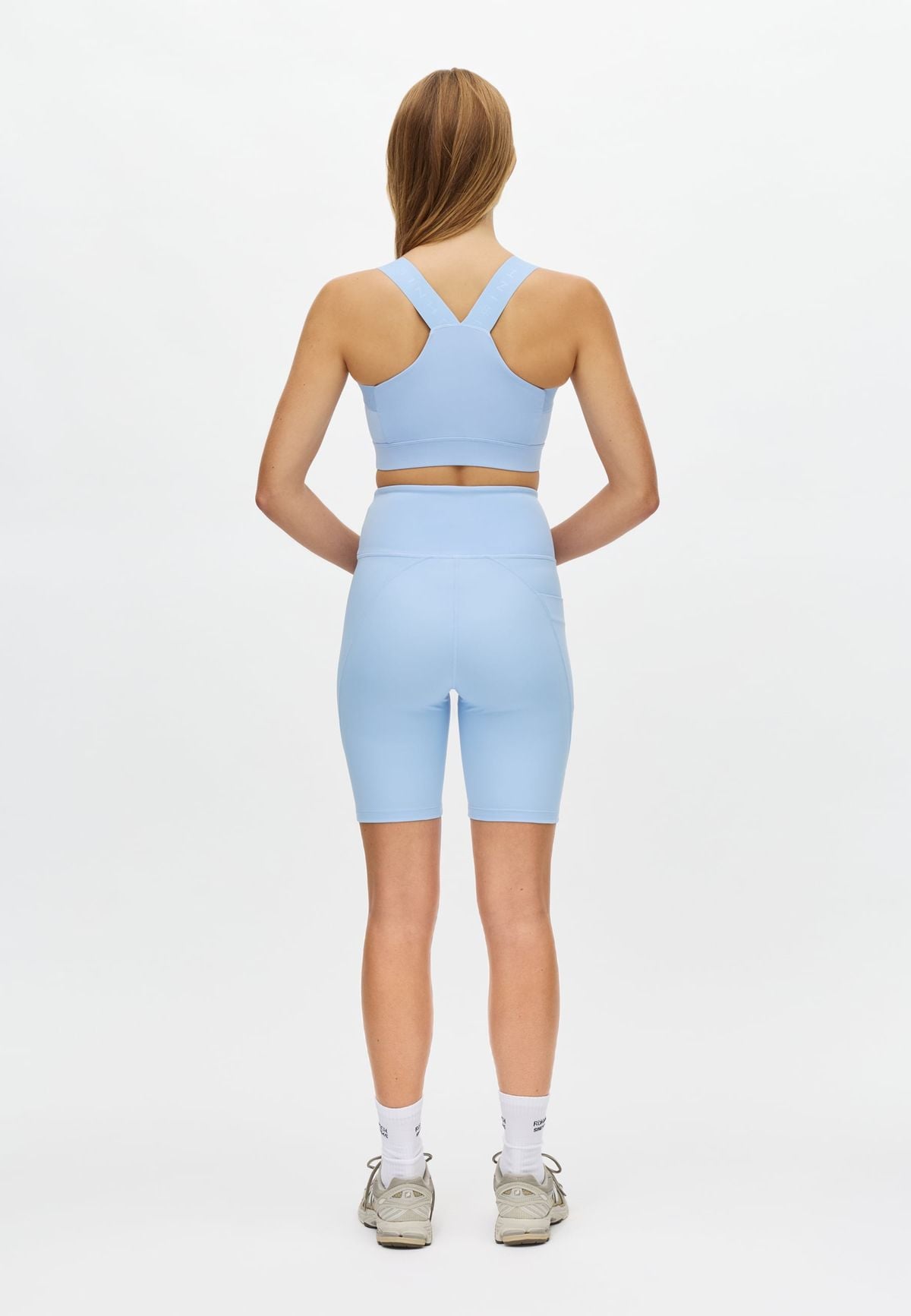Flattering High Waist Bike Tights, Chambray Blue