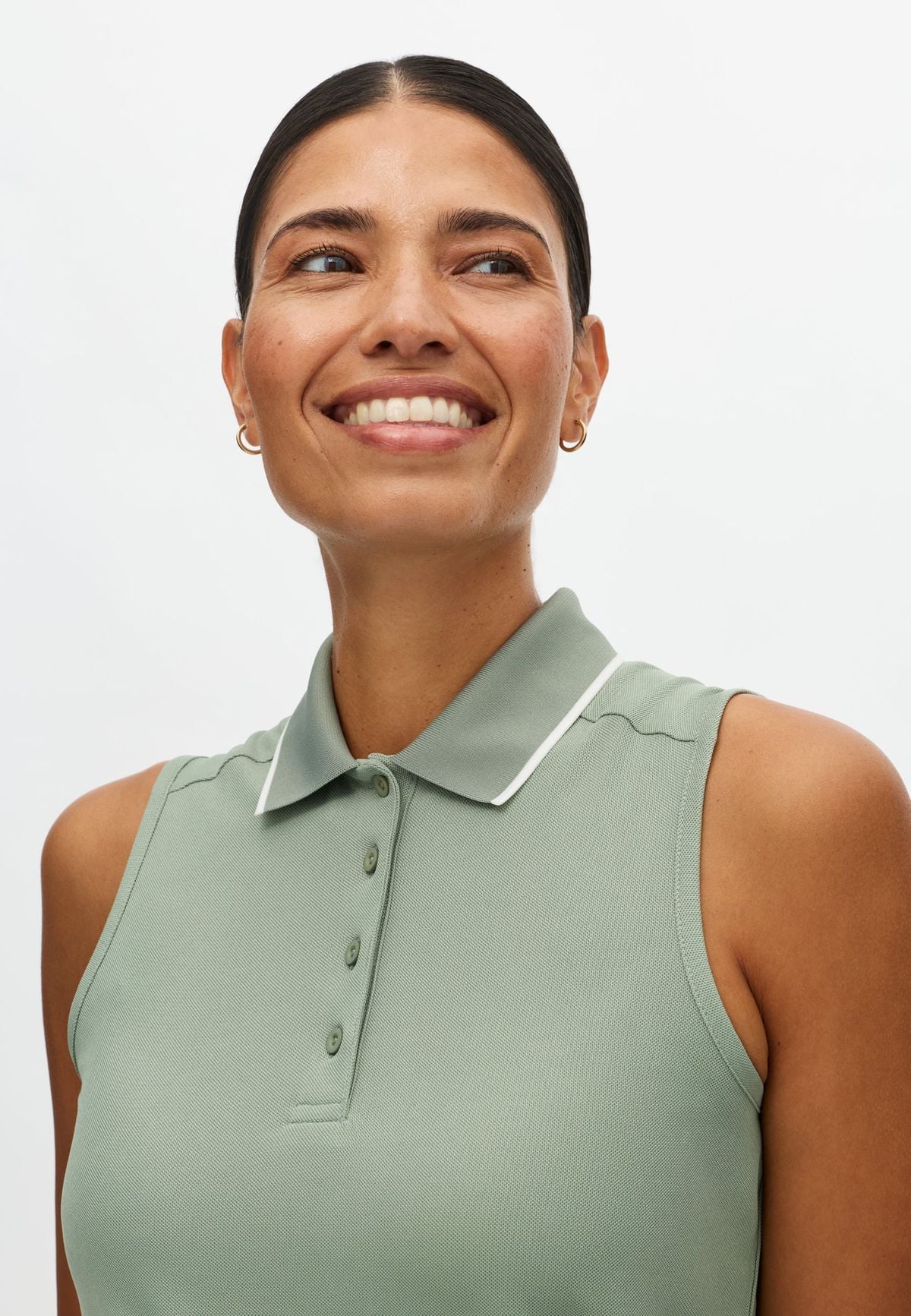 Miriam Sleeveless Poloshirt, Lily Pad