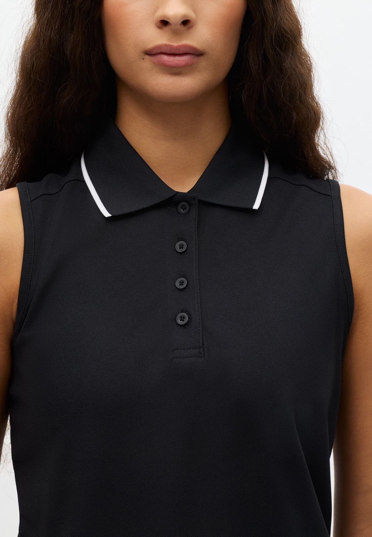 Miriam Sleeveless Poloshirt, Black