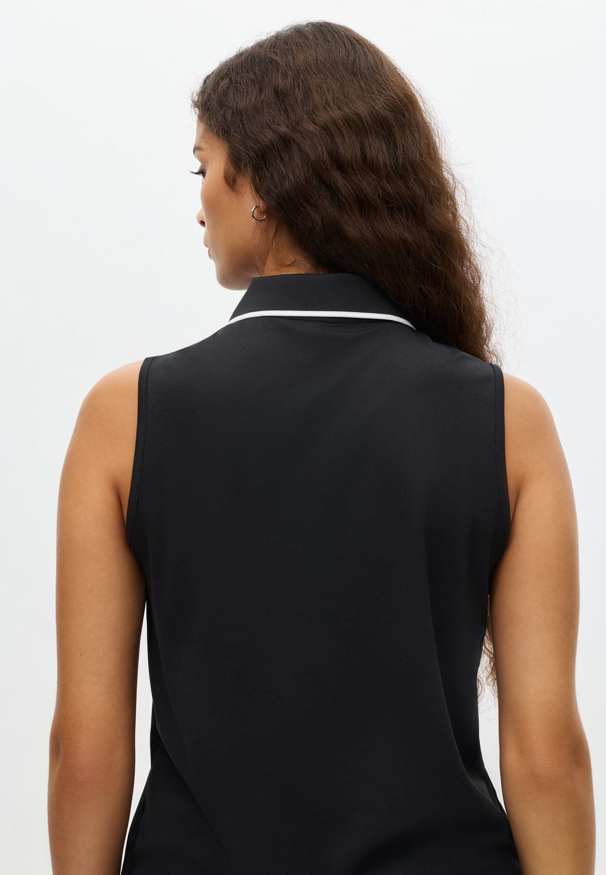 Miriam Sleeveless Poloshirt, Black