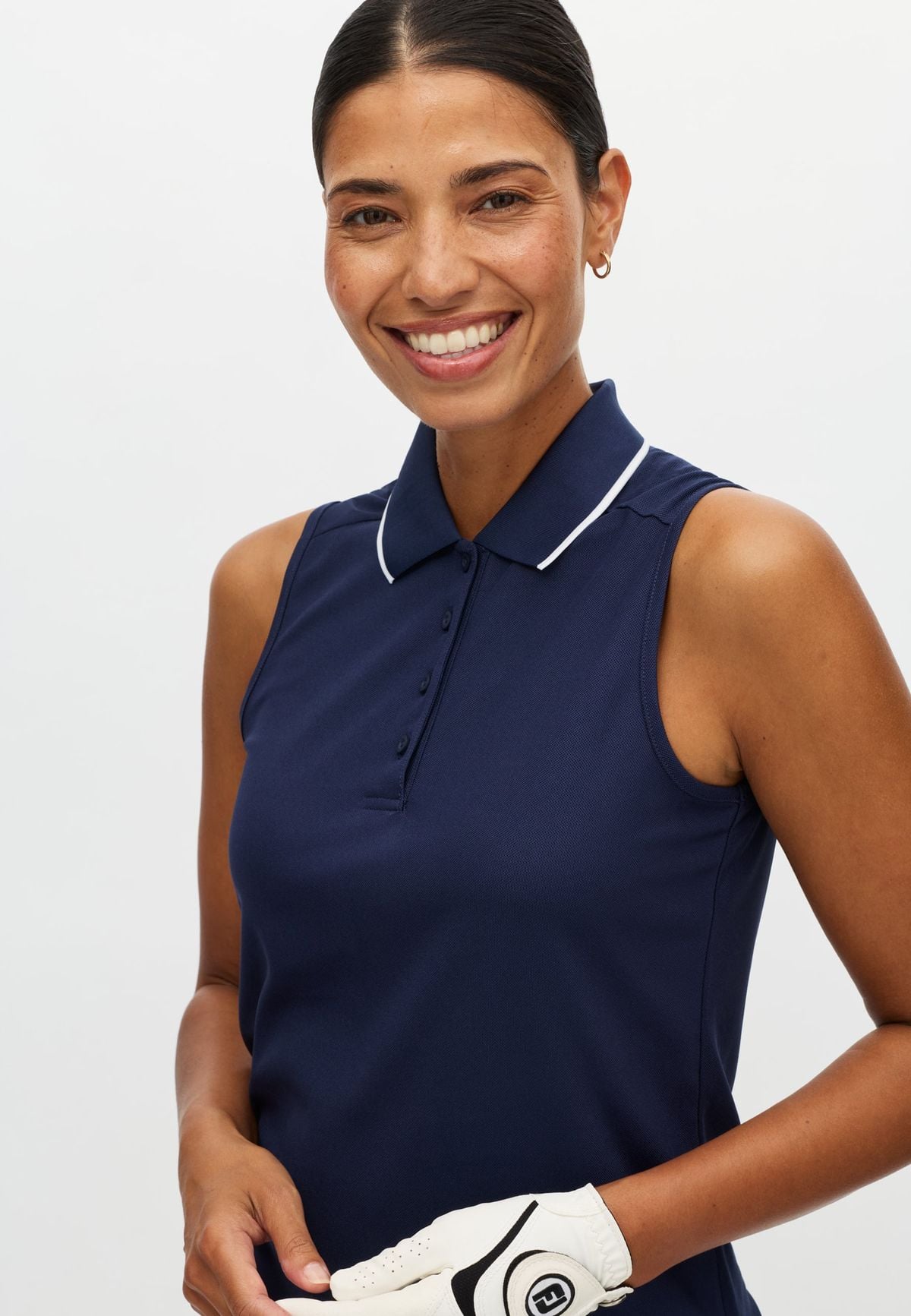 Miriam Sleeveless Poloshirt, Navy