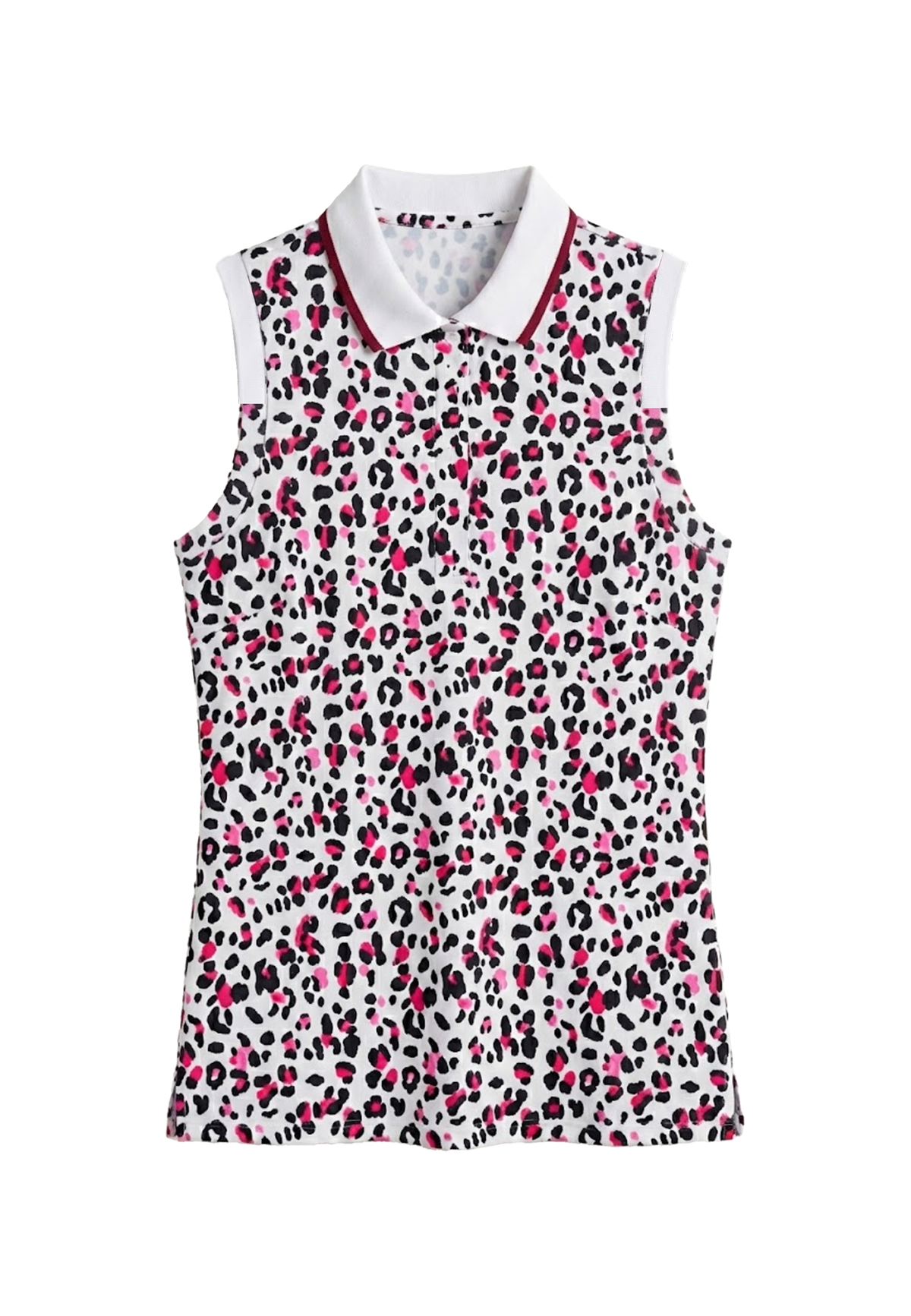Deni Sleeveless Poloshirt, Leo Pink/Beet