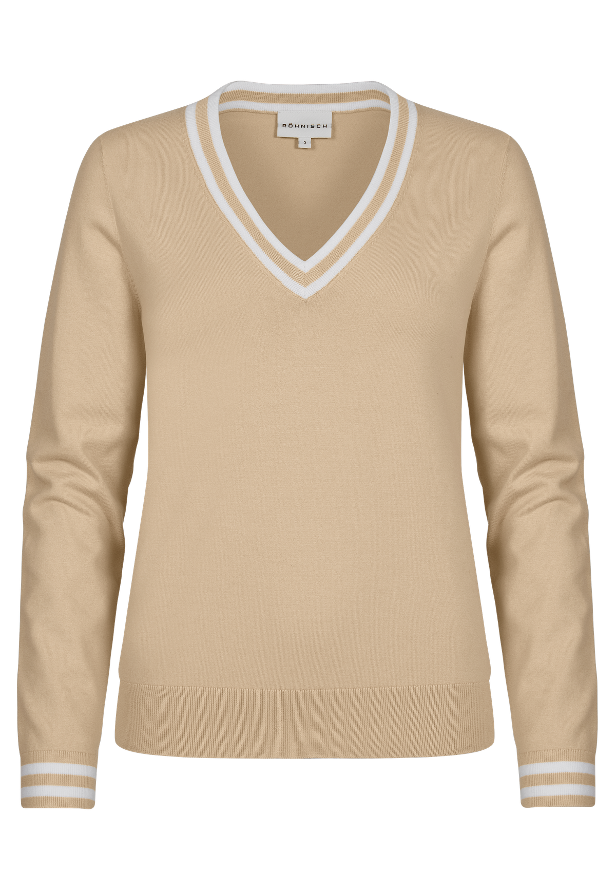 Adele Knitted Sweater, Beige Sand