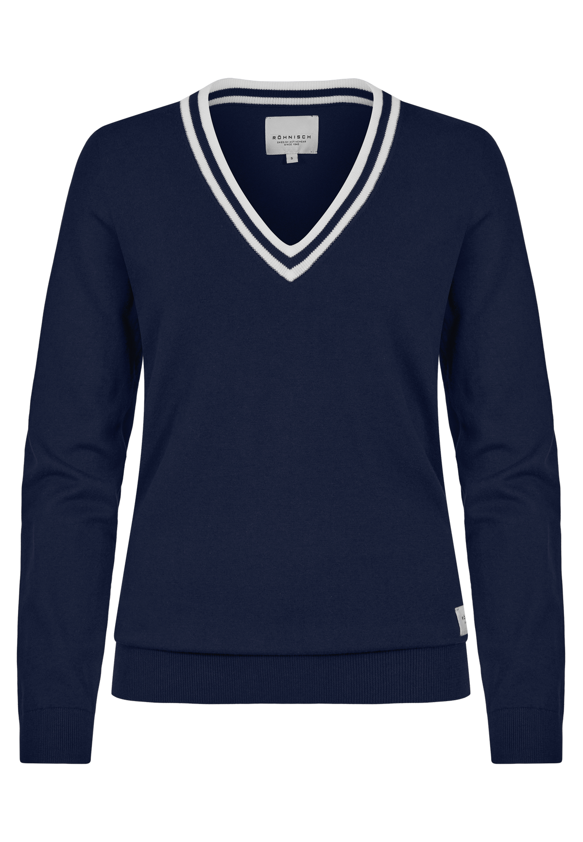 Adele Knitted Sweater, Navy/White