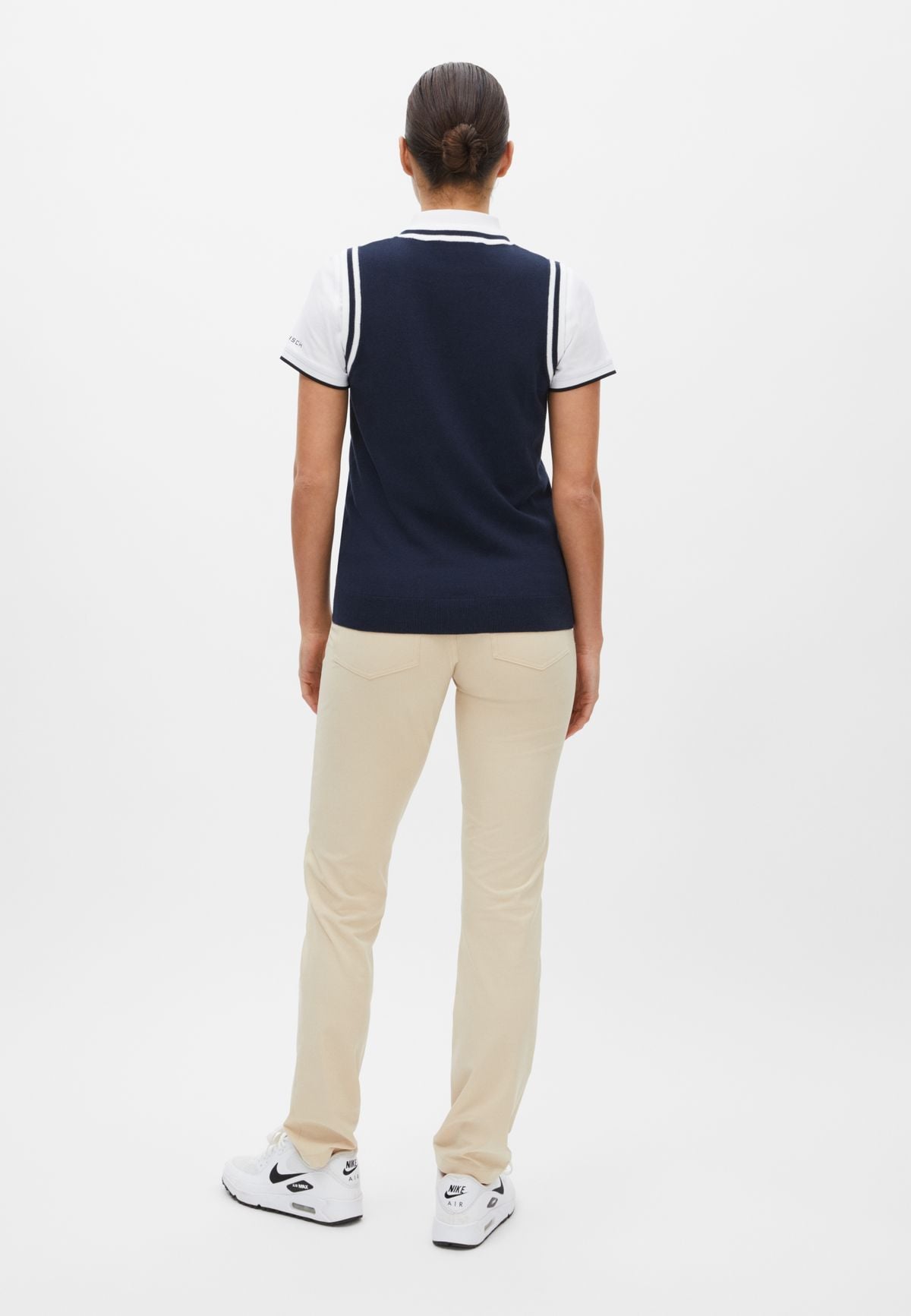 Adele Knitted Vest, Navy/White