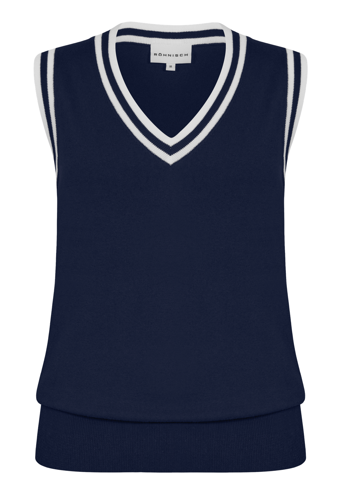 Adele Knitted Vest, Navy/White