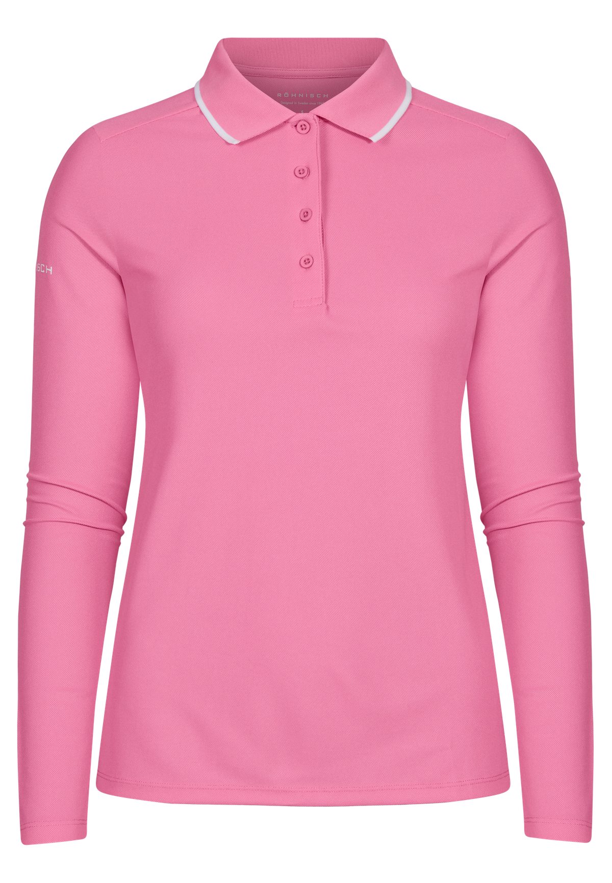 Miriam Long Sleeve Poloshirt, Sachet Pink