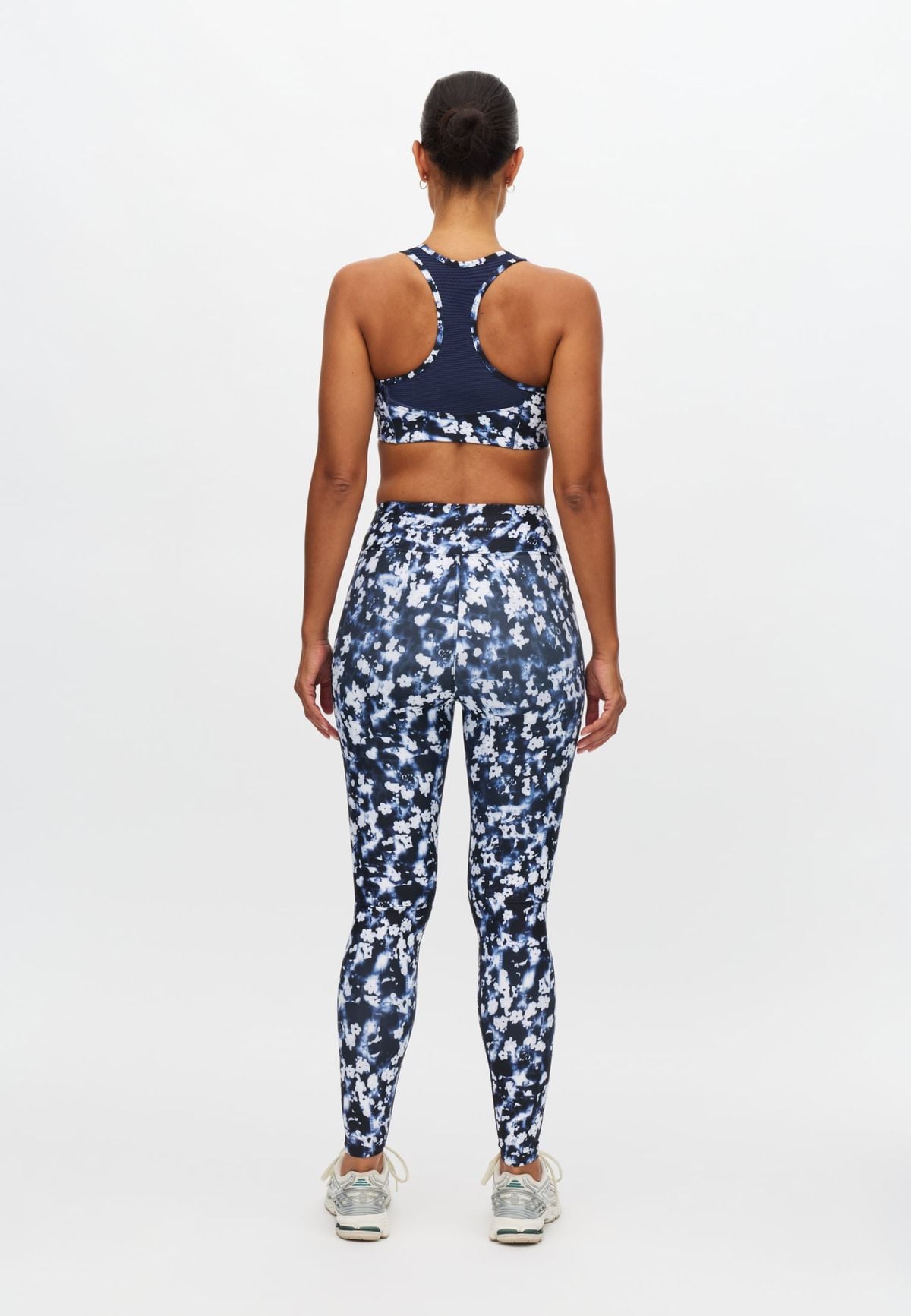 Printed High Waist Tights, Indigo Bloom