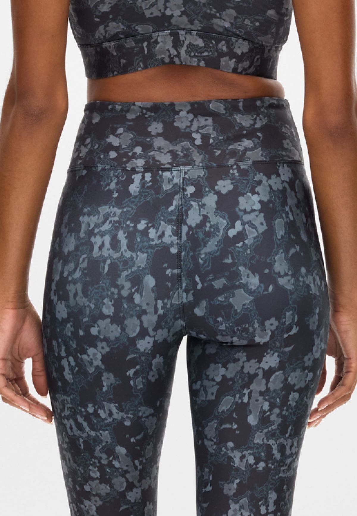 Printed High Waist Tights, Black Bloom