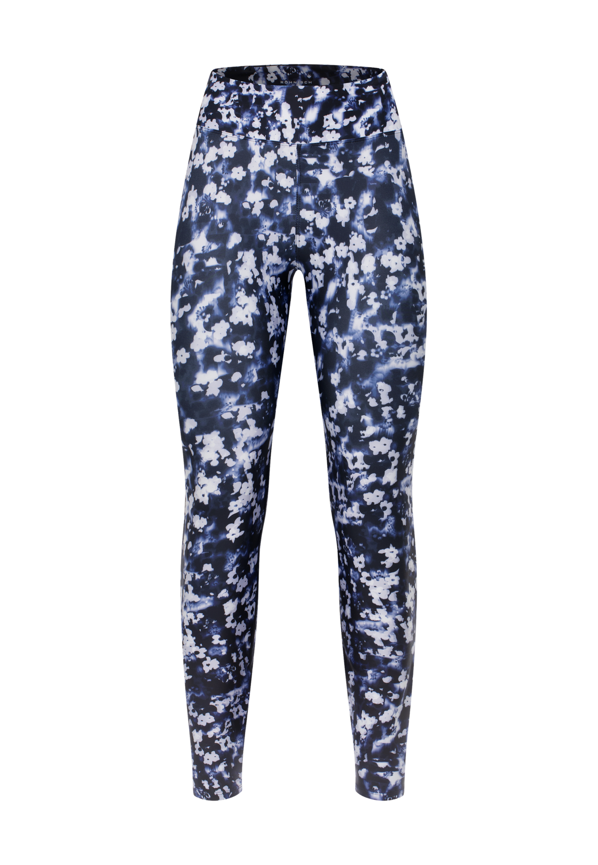 Printed High Waist Tights, Indigo Bloom