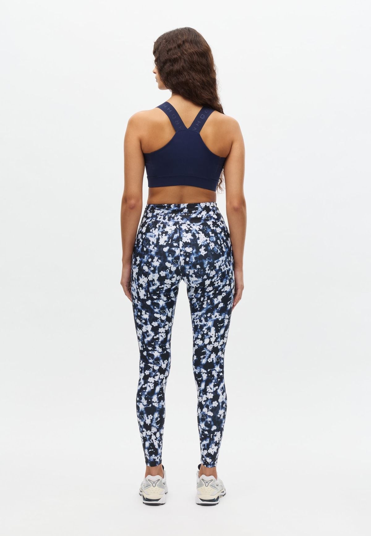 Printed High Waist Tights, Indigo Bloom