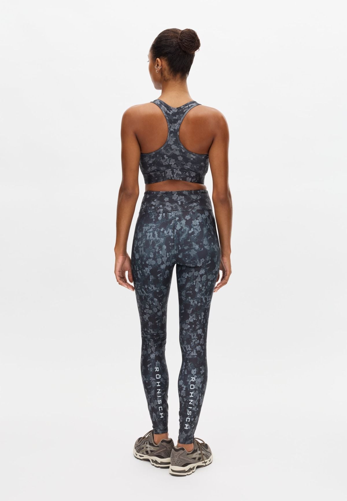 Printed High Waist Tights, Black Bloom