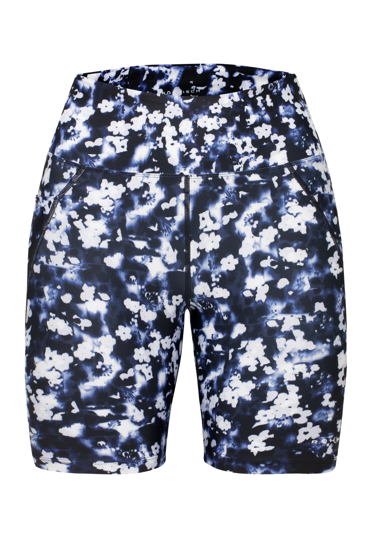 Flattering Printed Bike Tights, Indigo Bloom