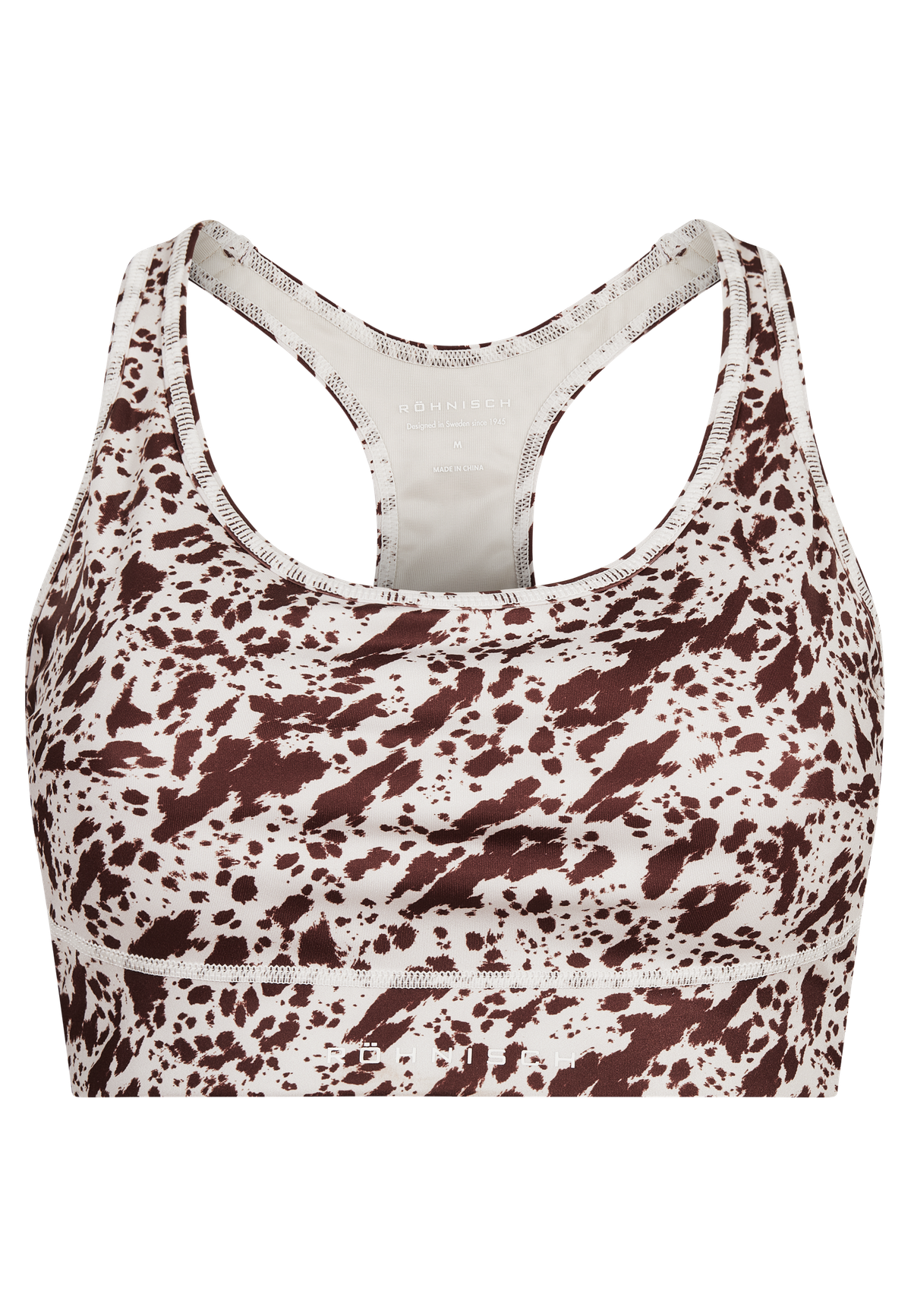 Flattering Printed Sportsbra, Micro Beetle Print