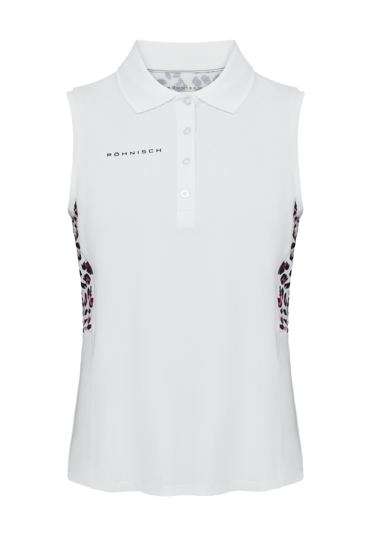Nicky Sleeveless Poloshirt, Leo Pink/Beet