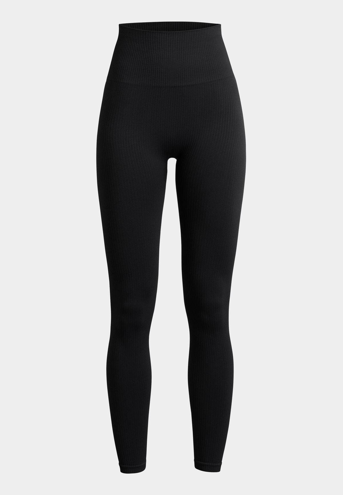 Seamless Rib Tights, Black