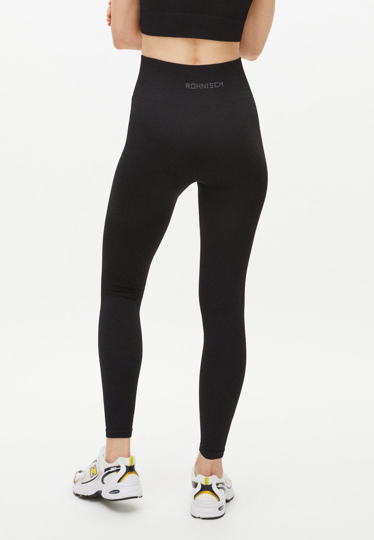 Seamless Rib Tights, Black