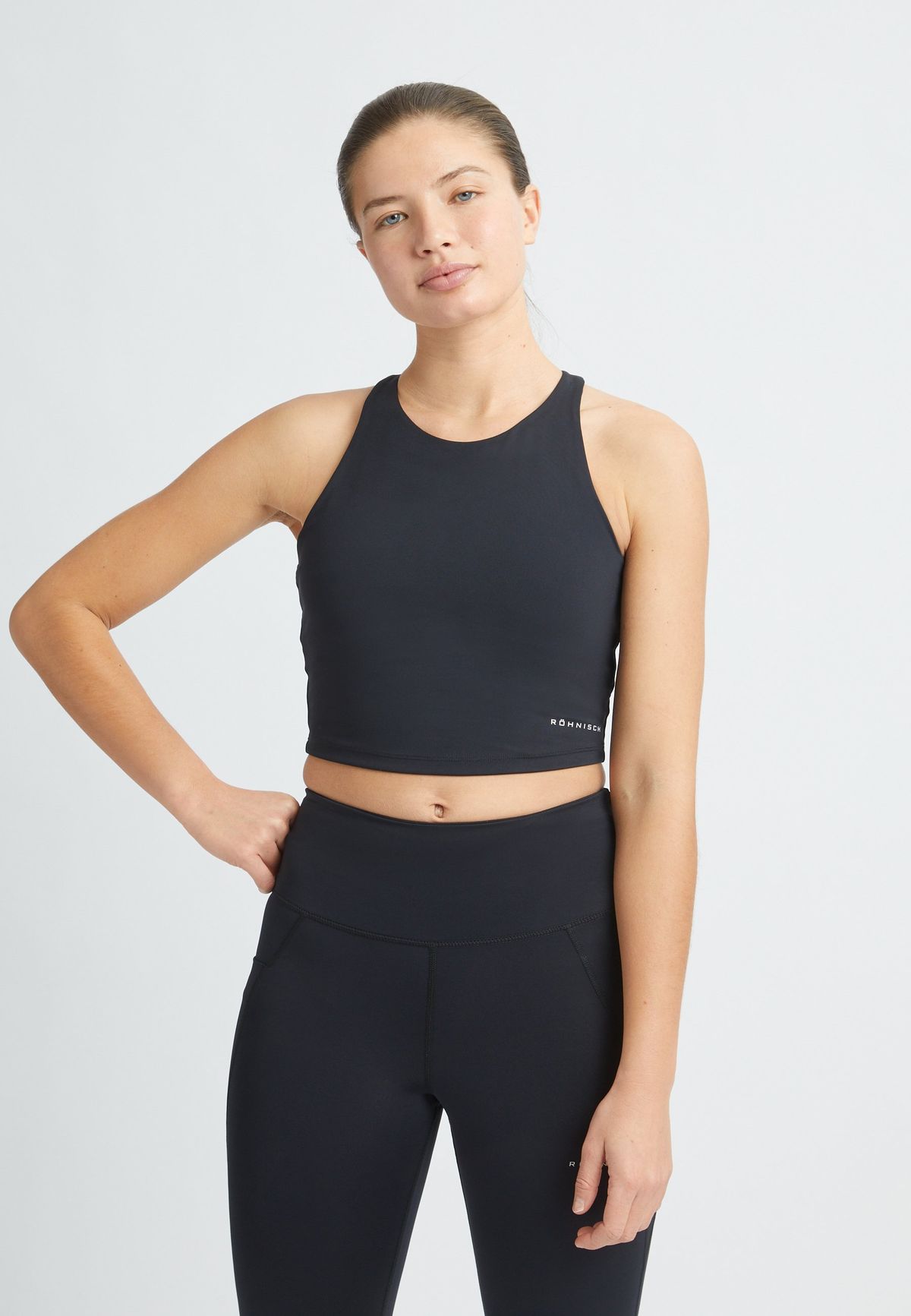 Flattering Cropped Racerback, Black