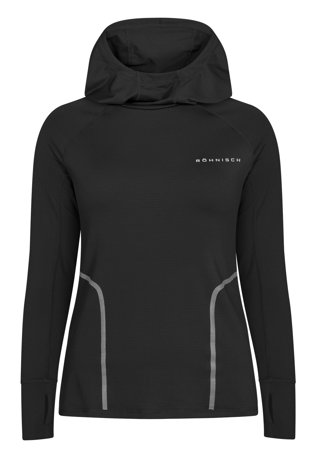 Jacquard Hood Long Sleeve, Black